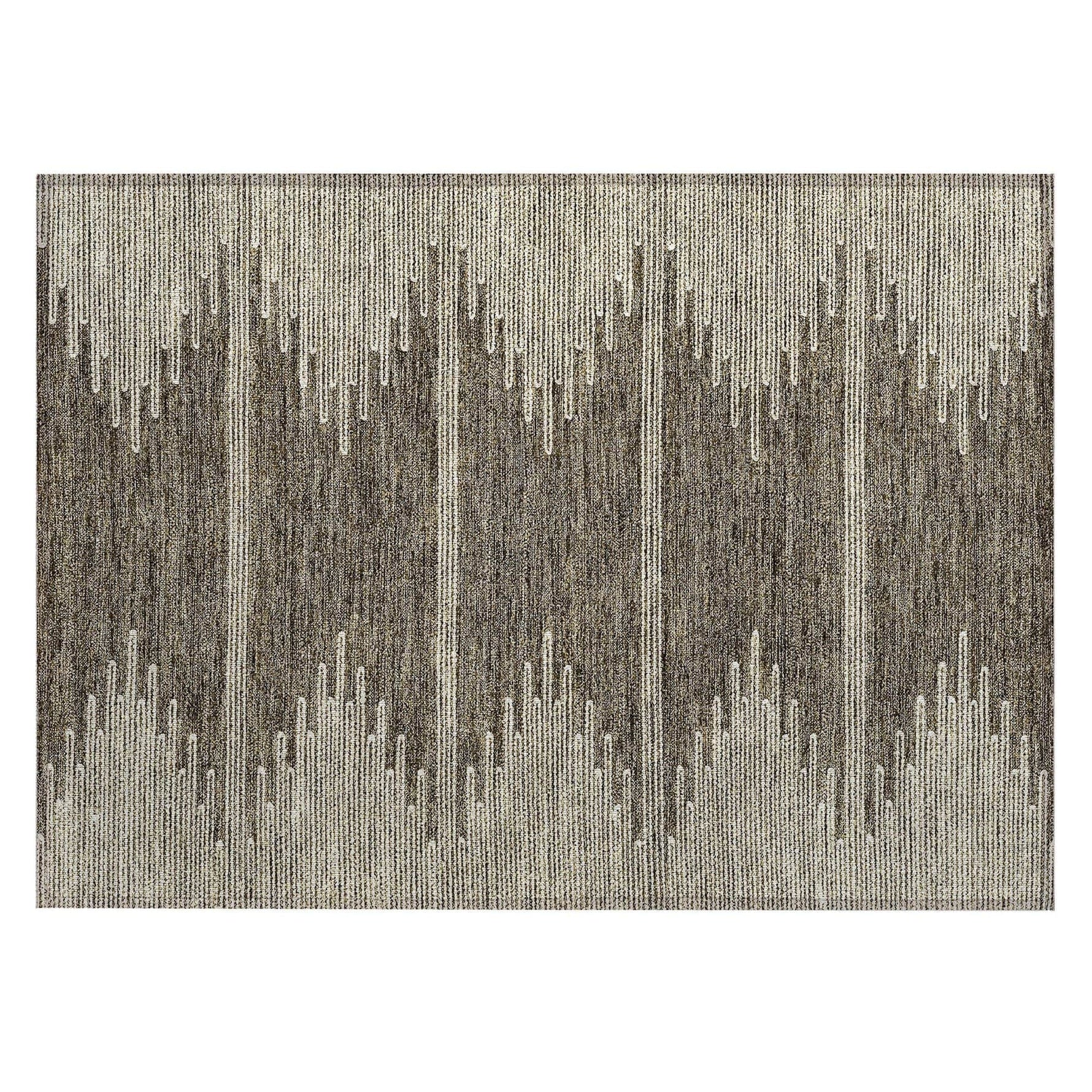 Machine Washable Coffee Brown Rug - Indoor / Outdoor - Kids / Pet Friendly Modern Print Rug