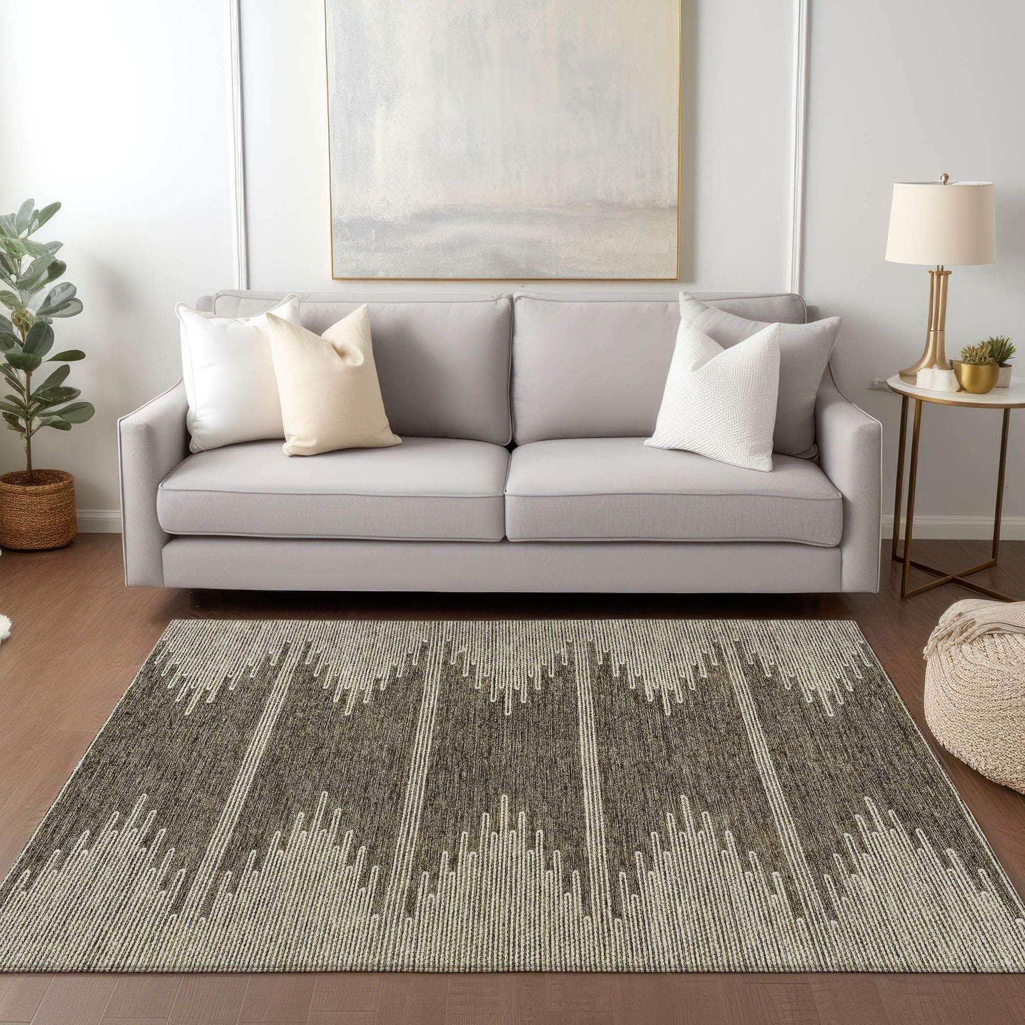 Machine Made ACN647 Coffee Brown Rugs #color_coffee brown