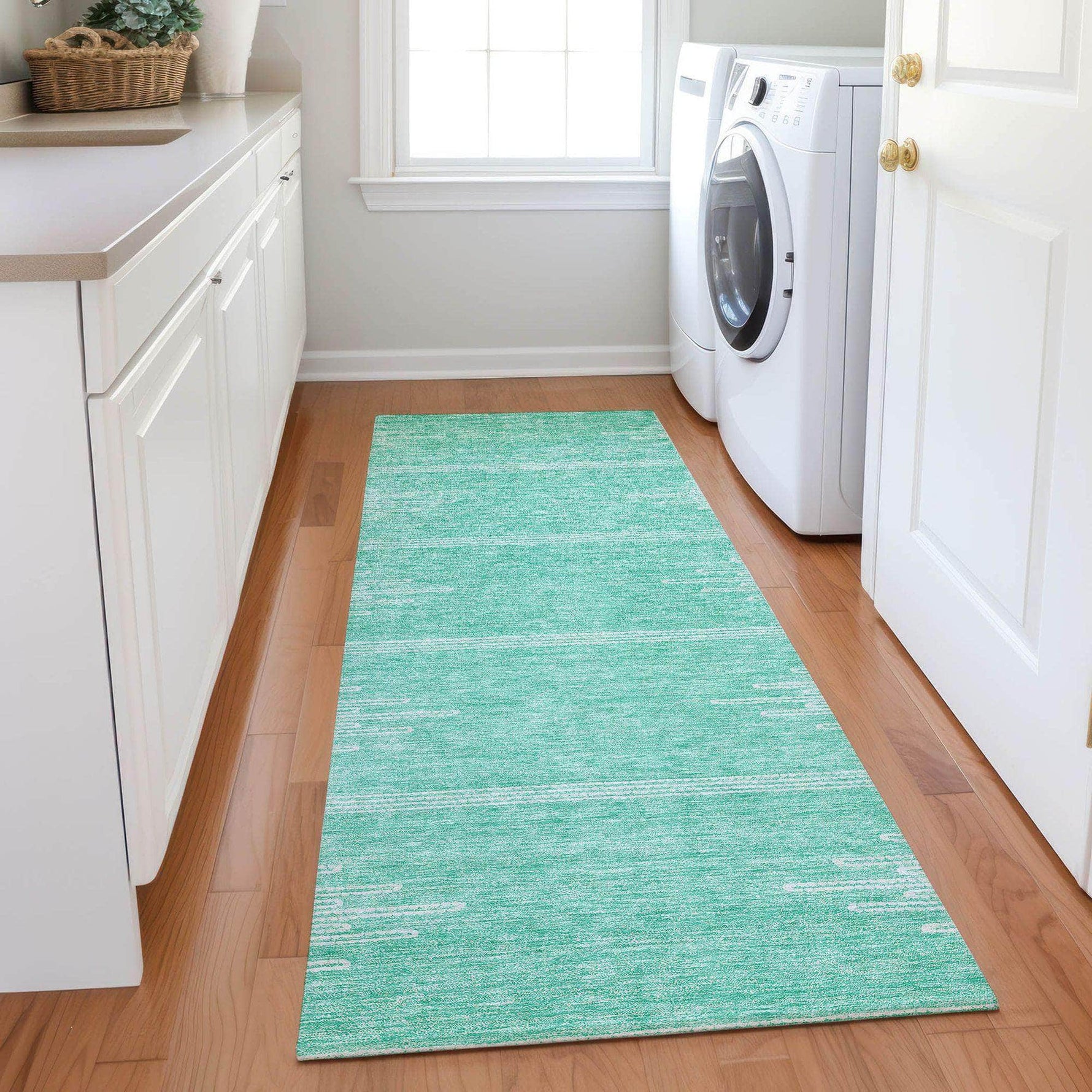 Machine Made ACN647 Teal  Rugs 