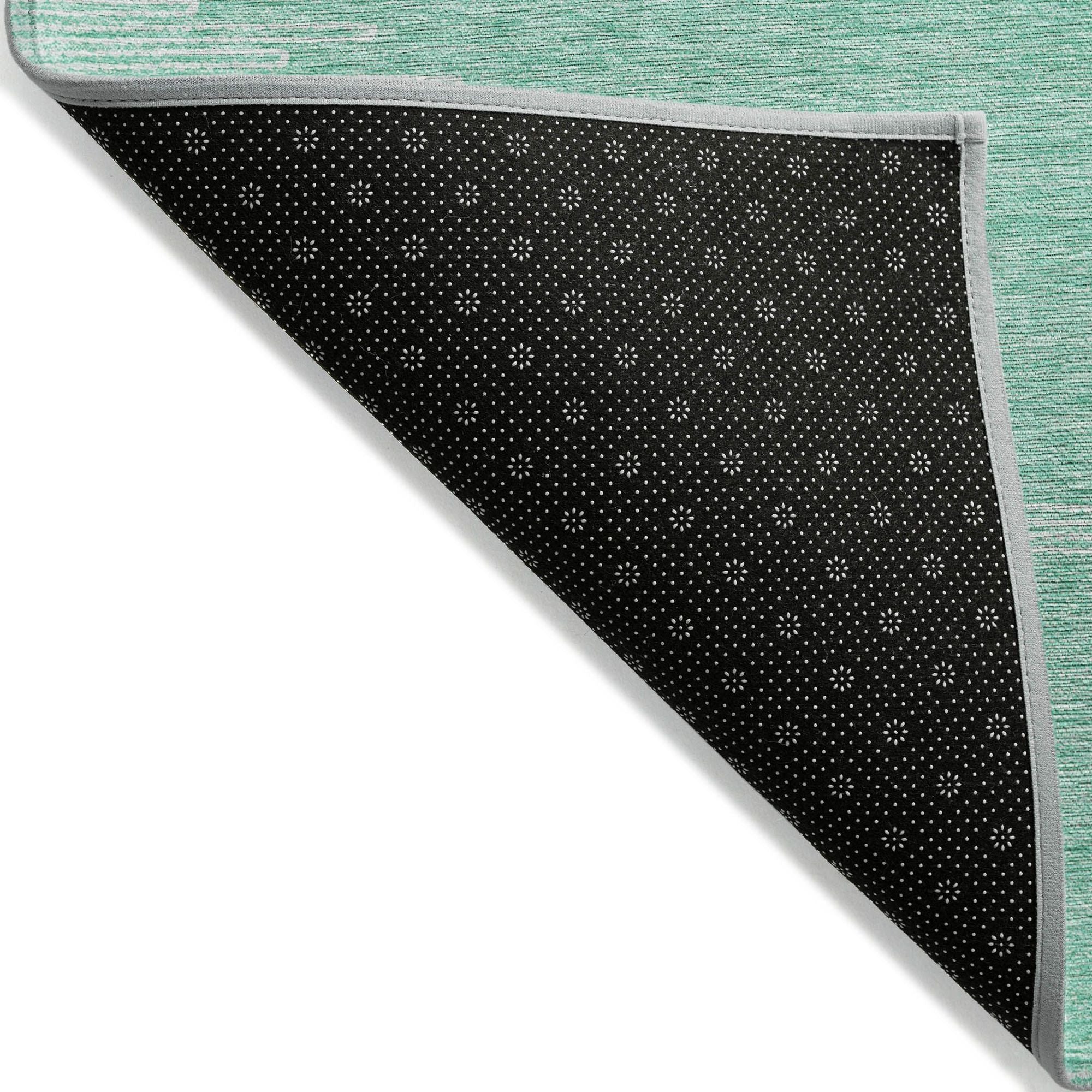 Machine Made ACN647 Teal  Rugs 