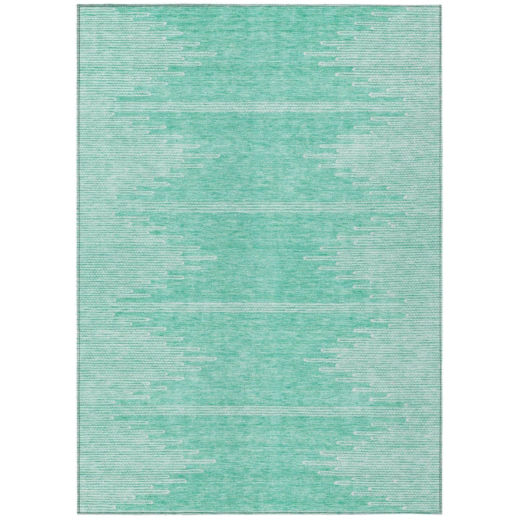 Machine Washable Teal Rug - Indoor / Outdoor - Kids / Pet Friendly Modern Print Rug