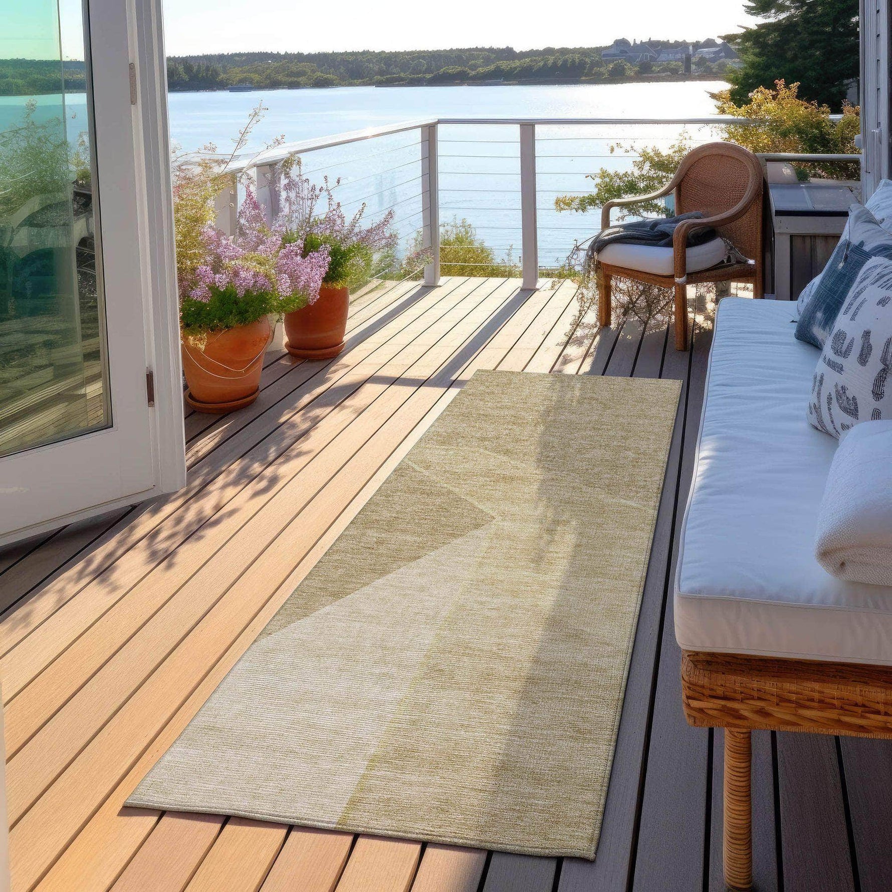 Machine Made ACN648 Beige Brown Rugs 