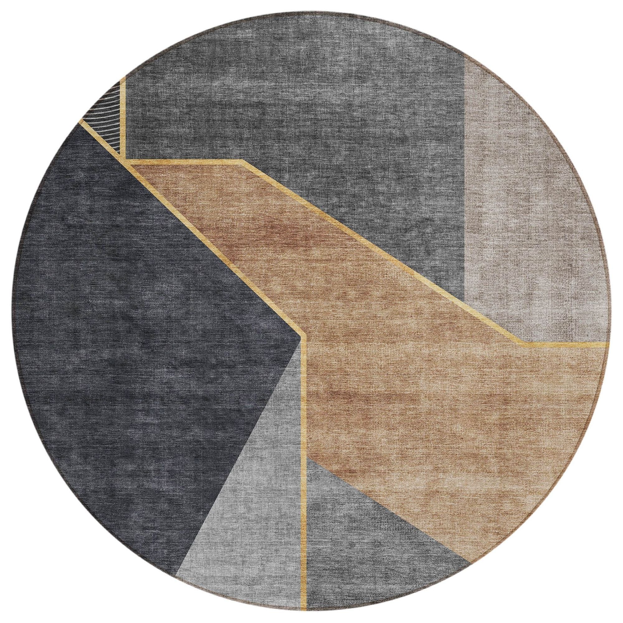 Machine Washable Charcoal Gray Rug - Indoor / Outdoor - Kids / Pet Friendly Modern Print Rug
