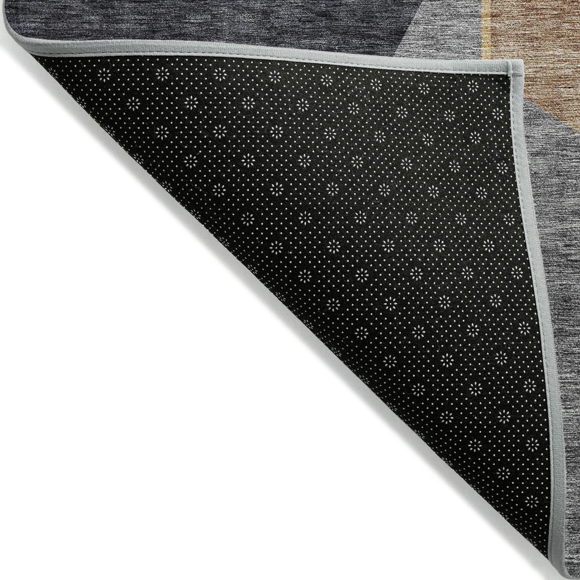 Machine Made ACN648 Charcoal Gray Rugs 