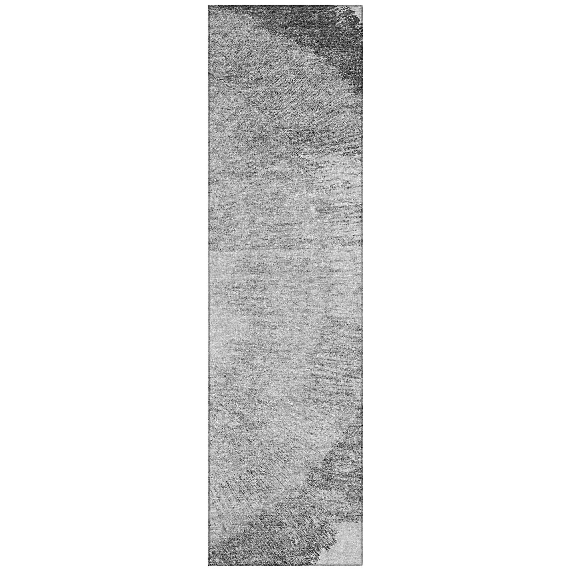 Machine Washable Gray Rug - Indoor / Outdoor - Kids / Pet Friendly Spiral Print Rug