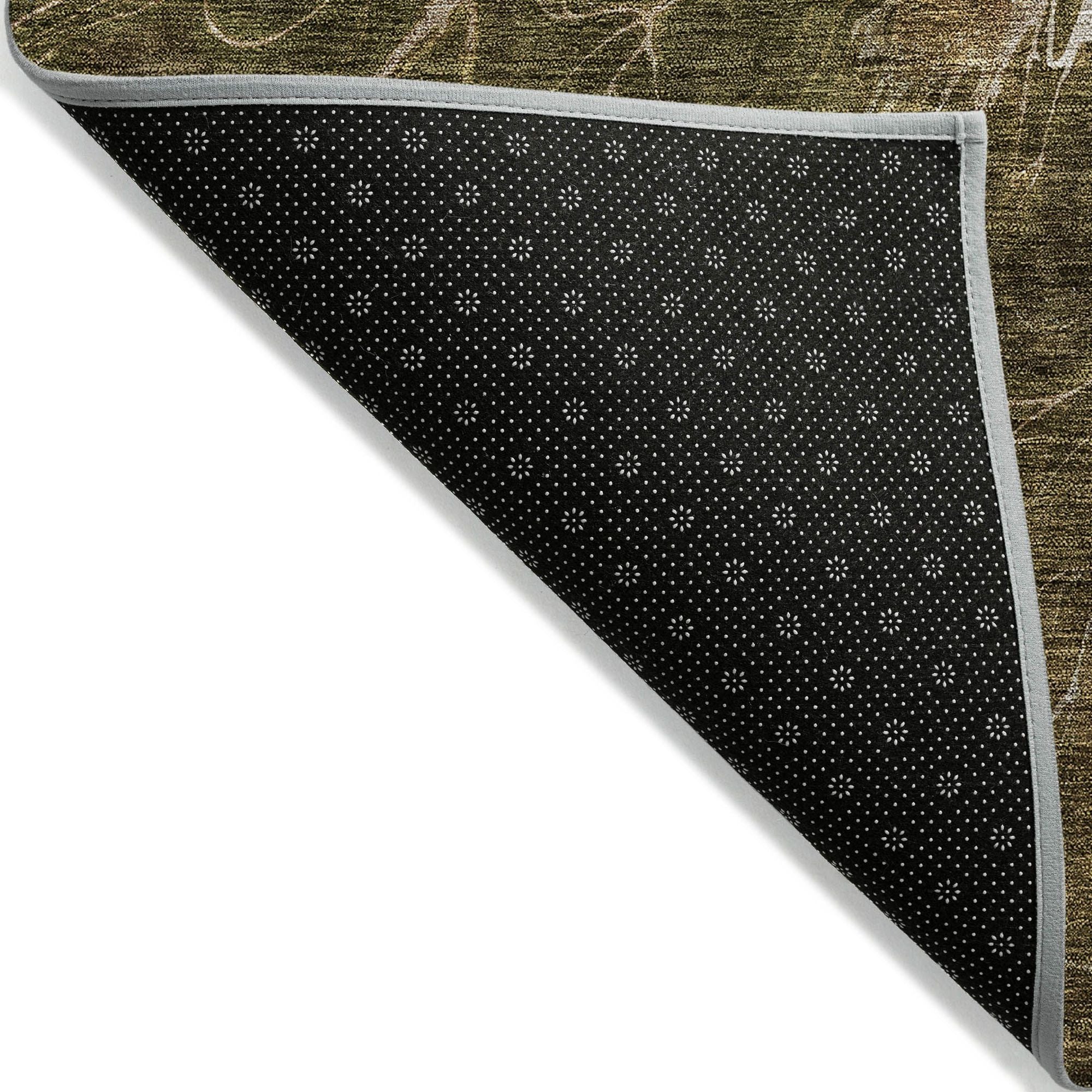 Machine Washable Chocolate Brown Rug - Indoor / Outdoor - Kids / Pet Friendly Modern Print Rug