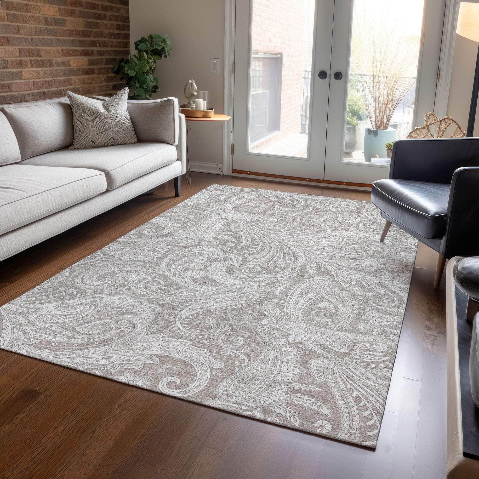 Machine Made ACN654 Taupe Brown Rugs #color_taupe brown