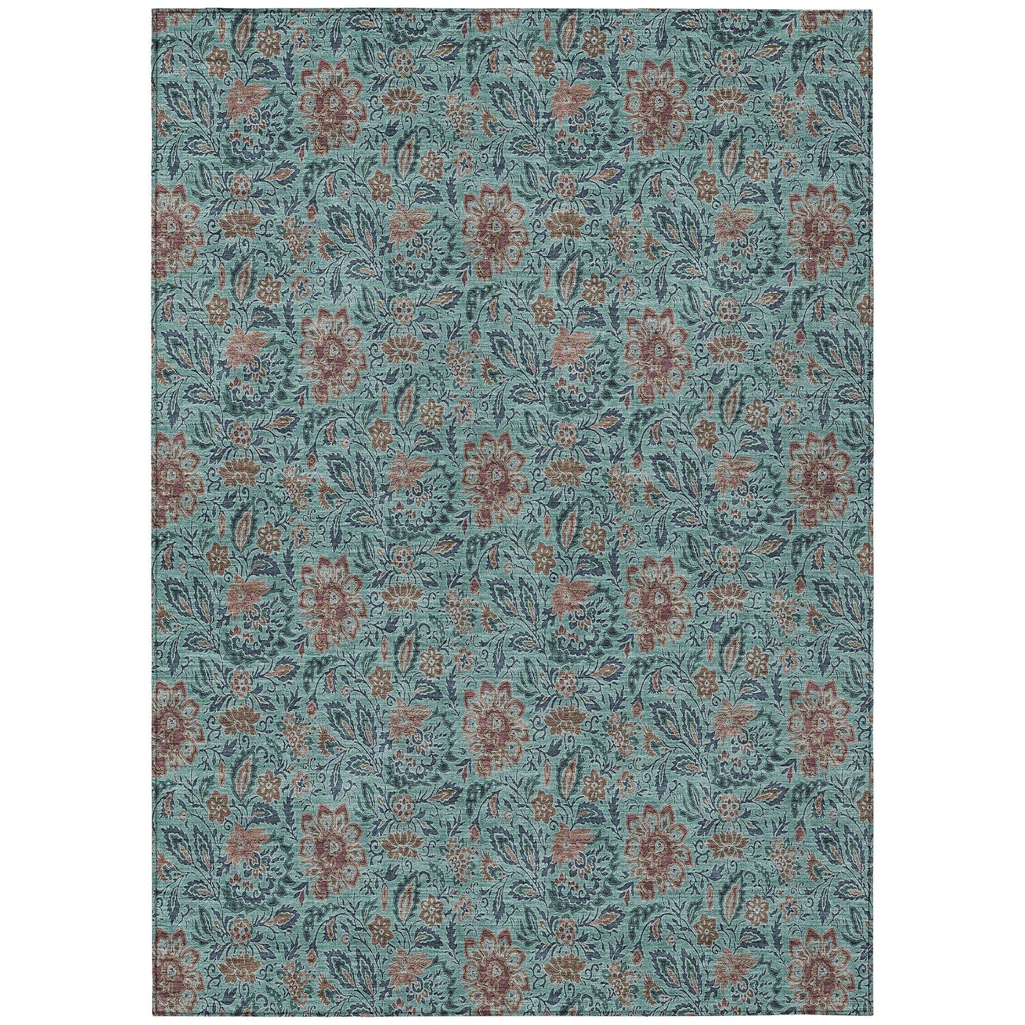 Machine Made ACN660 Teal  Rugs #color_teal 