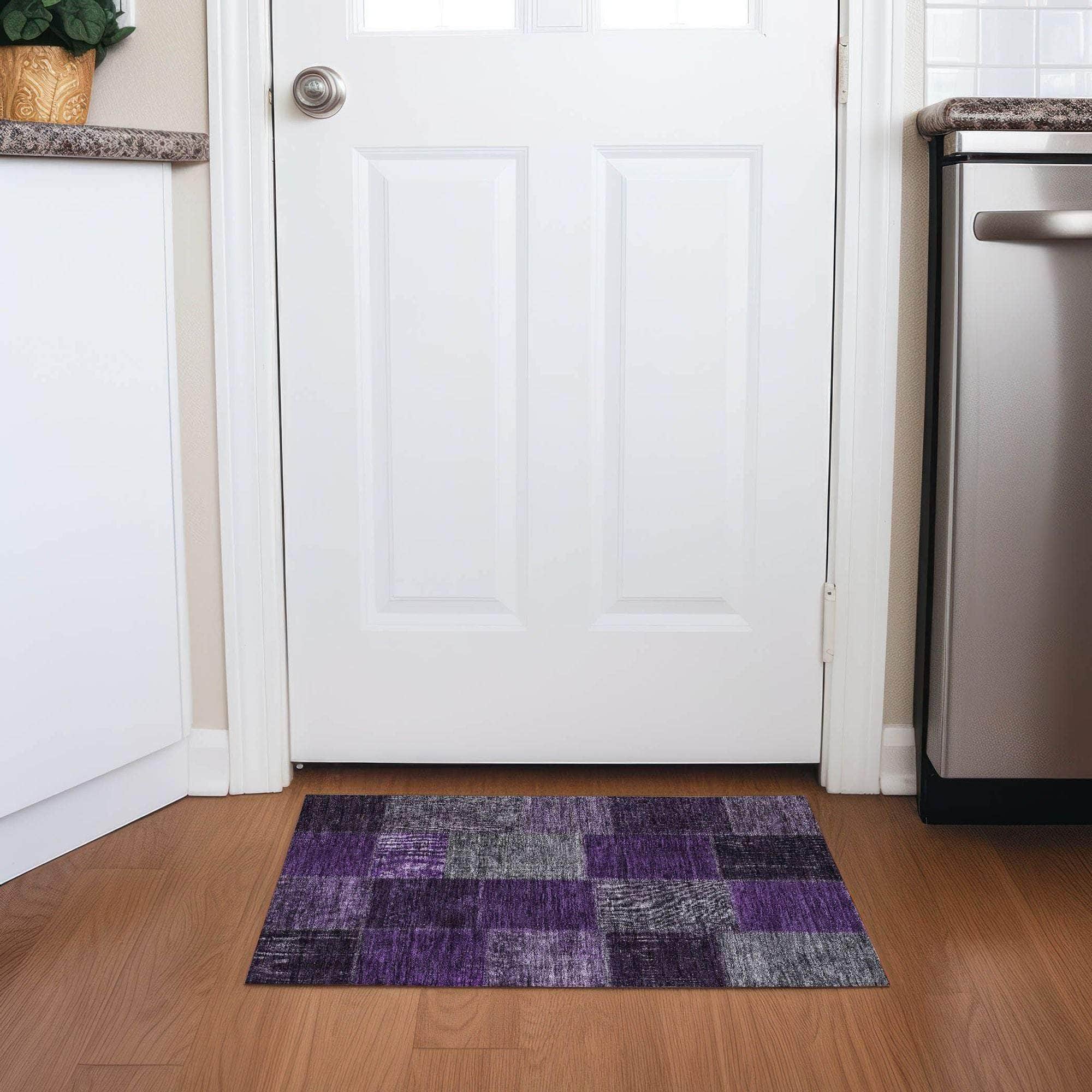 Machine Made ACN663 Eggplant Purple Rugs #color_eggplant purple