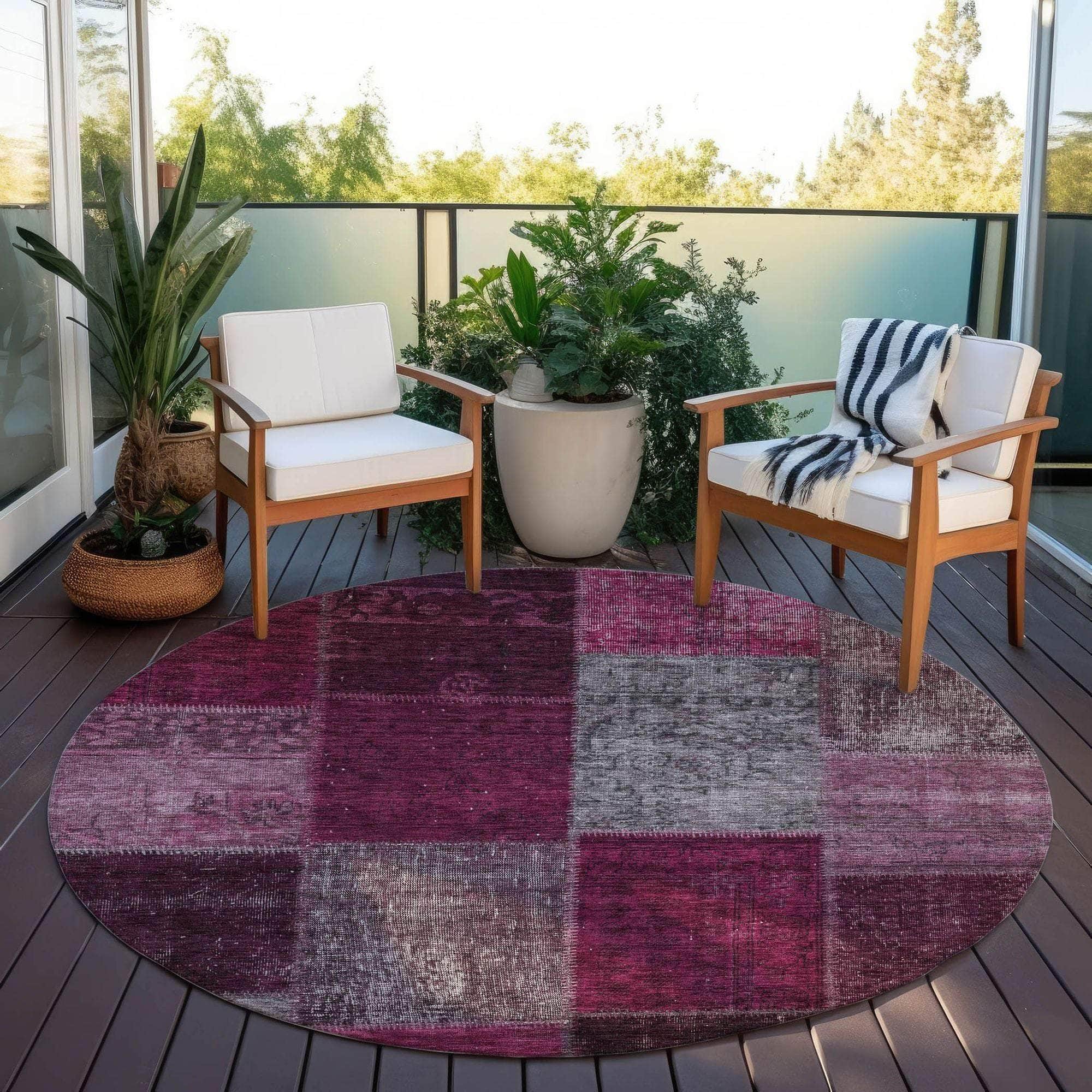 Machine Made ACN663 Merlot Red Rugs #color_merlot red