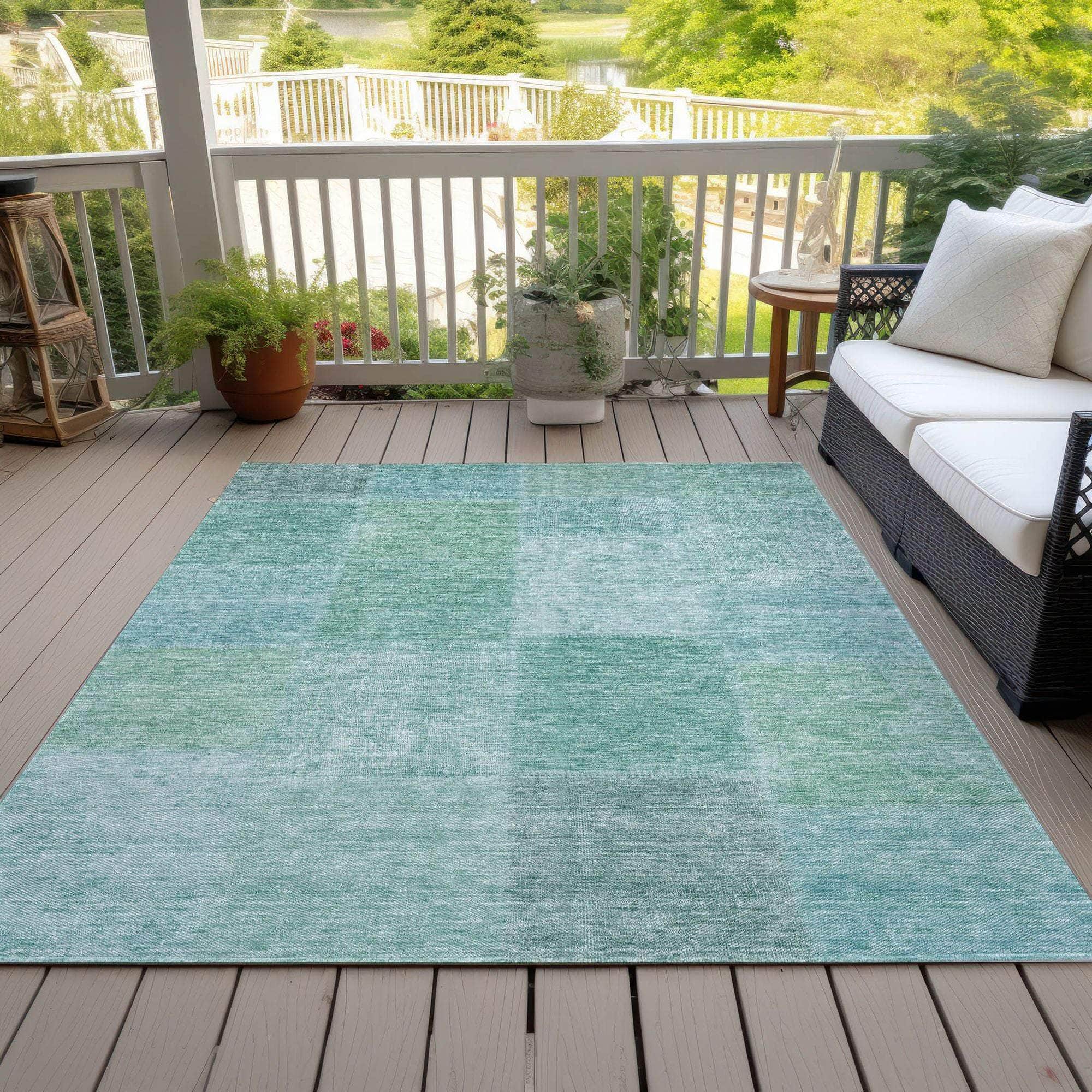 Machine Made ACN664 Teal  Rugs #color_teal 