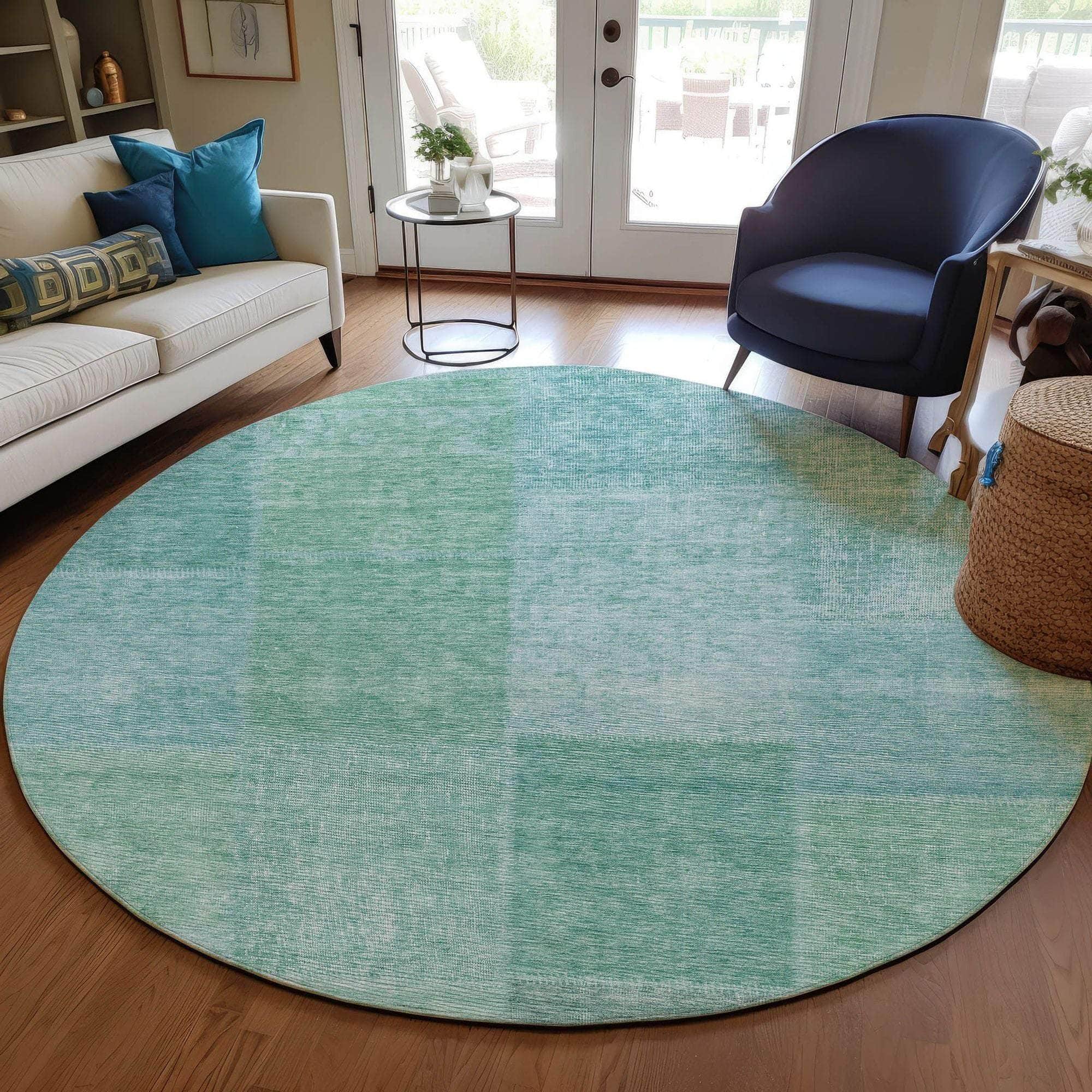Machine Made ACN664 Teal  Rugs #color_teal 