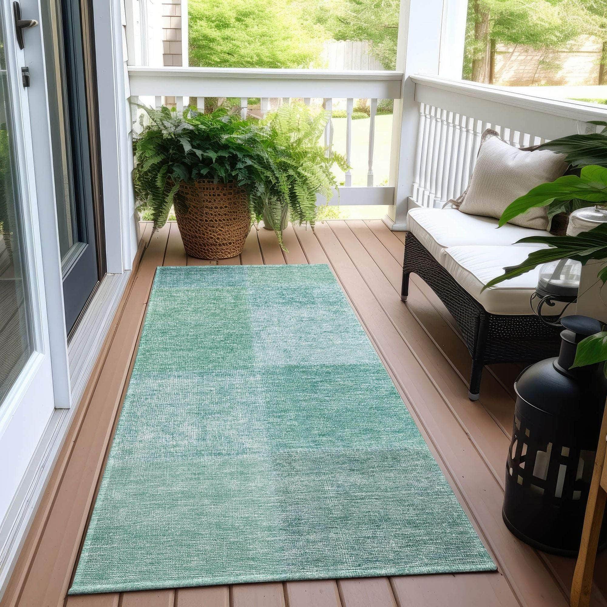 Machine Made ACN664 Teal  Rugs #color_teal 