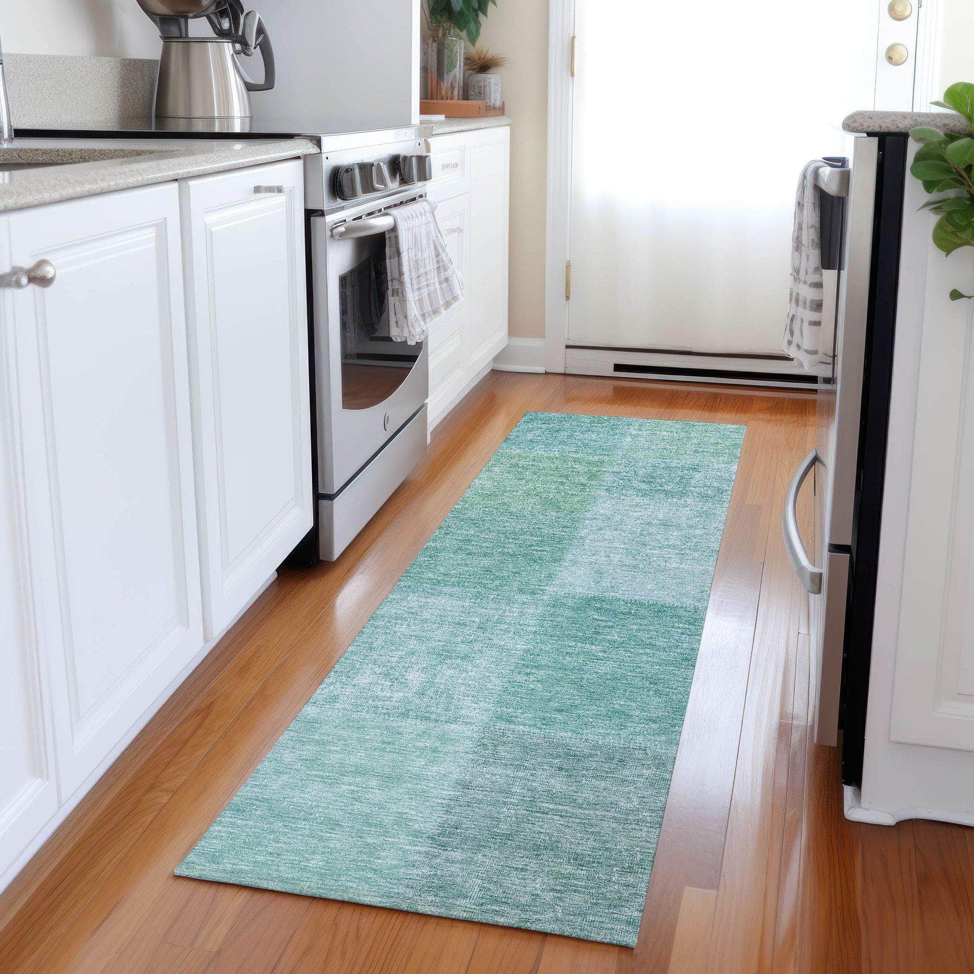Machine Made ACN664 Teal  Rugs #color_teal 