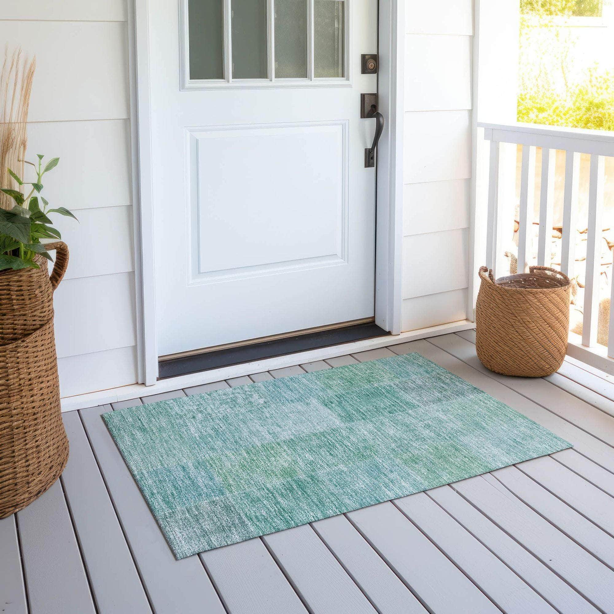 Machine Made ACN664 Teal  Rugs #color_teal 