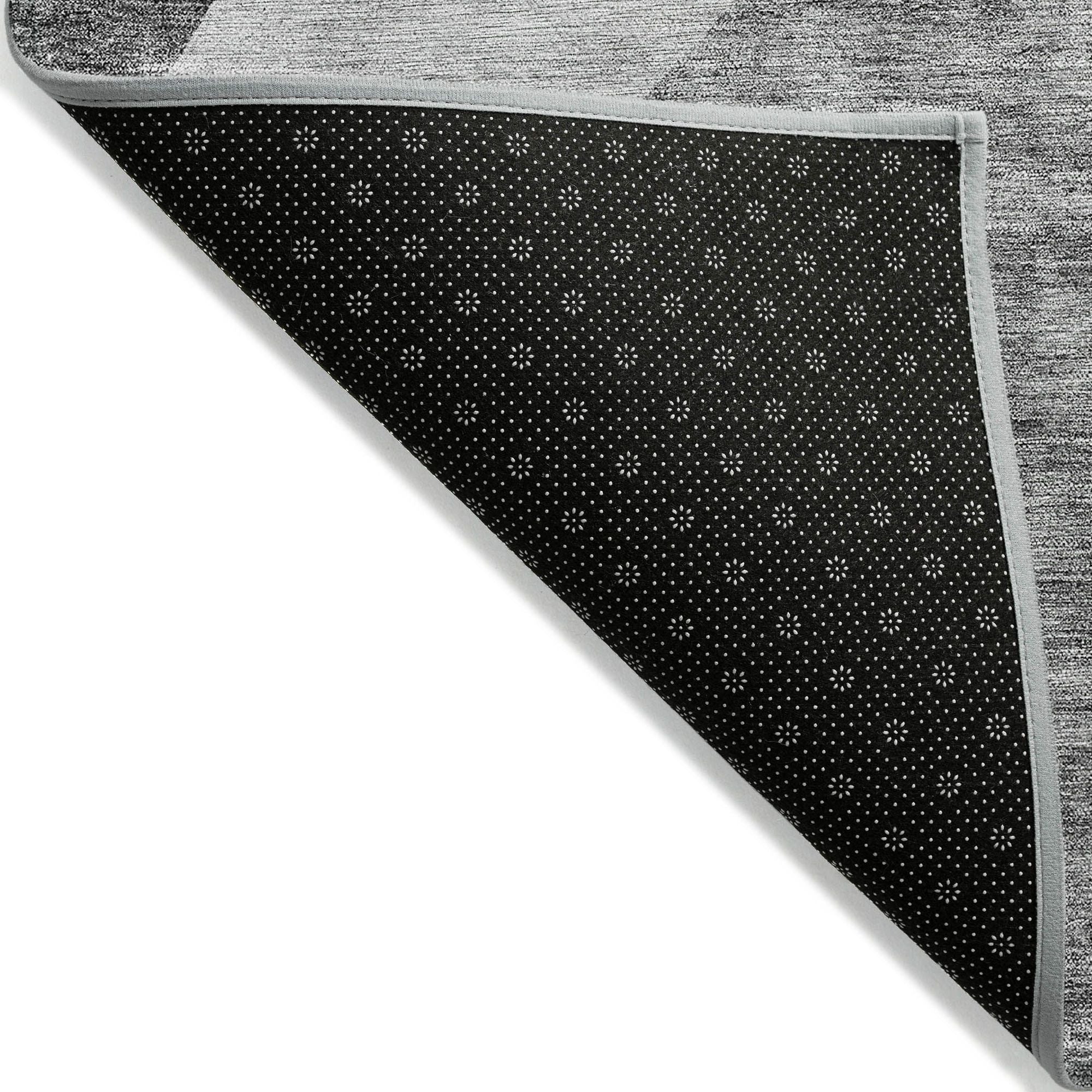 Machine Washable Silver Gray Rug - Indoor / Outdoor - Kids / Pet Friendly Abstract Print Rug