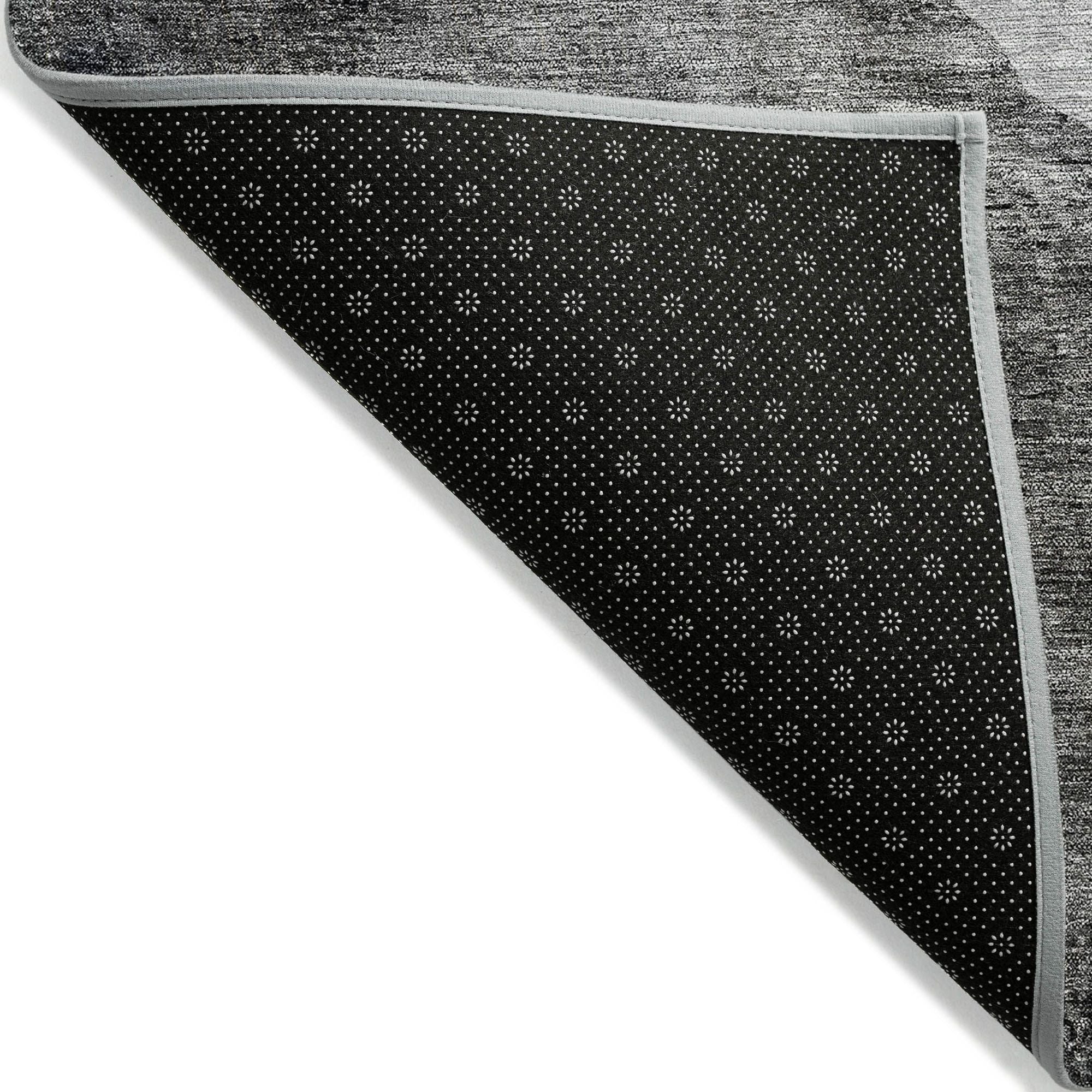 Machine Washable Charcoal Gray Rug - Indoor / Outdoor - Kids / Pet Friendly Abstract Print Rug