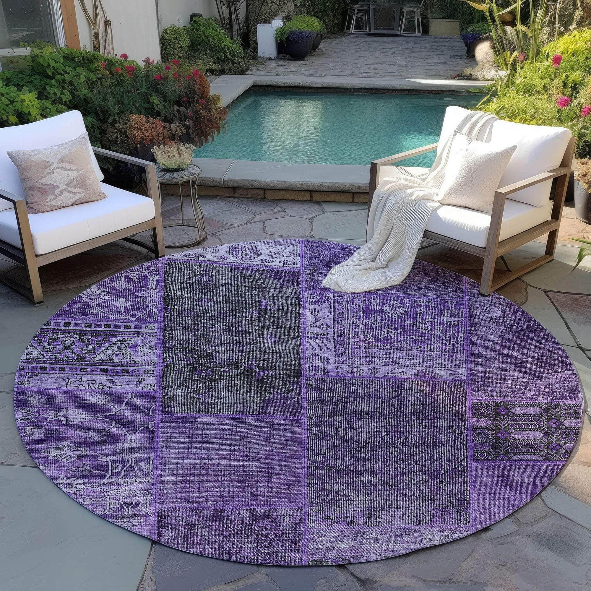 Machine Made ACN669 Eggplant Purple Rugs #color_eggplant purple