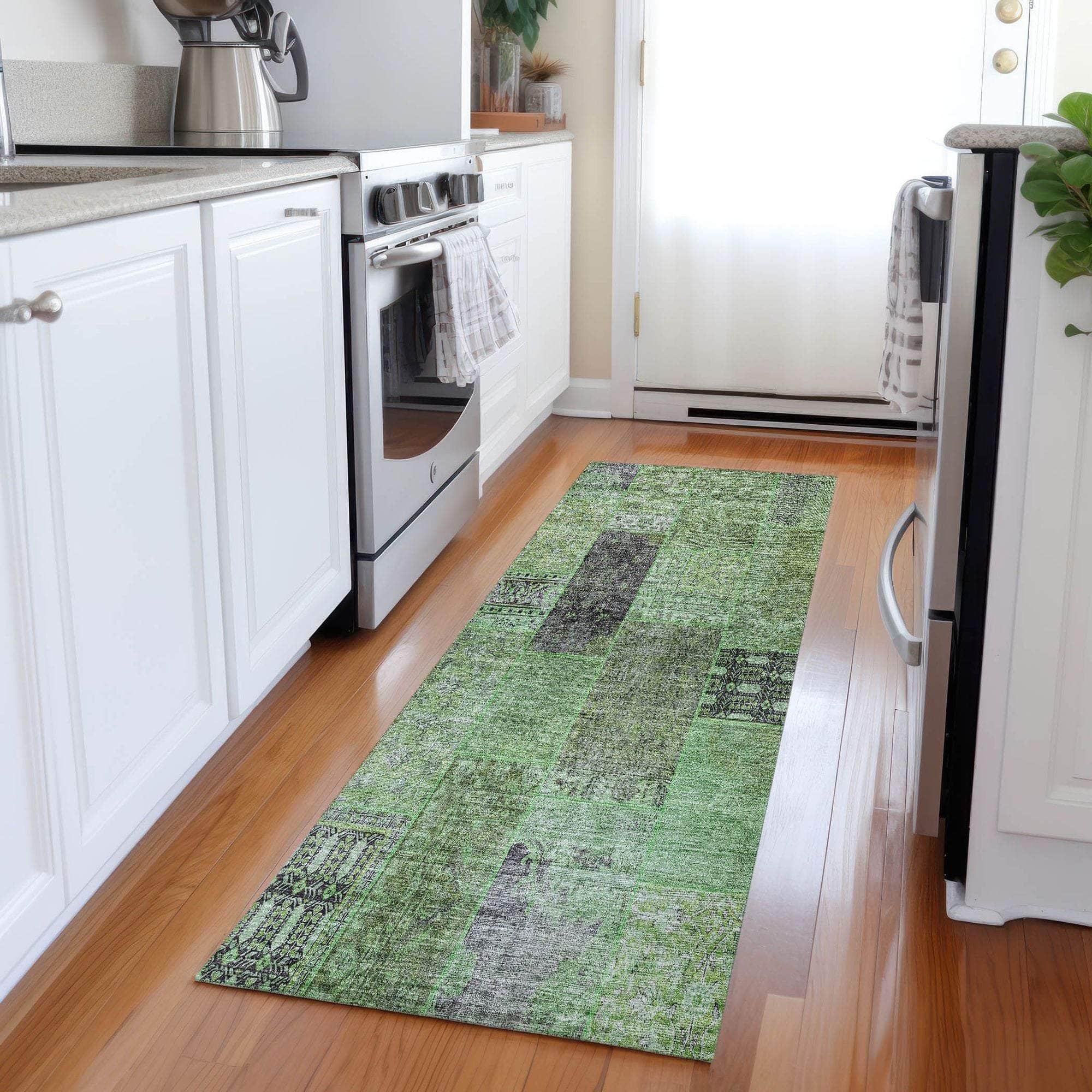 Machine Made ACN669 Green  Rugs #color_green 