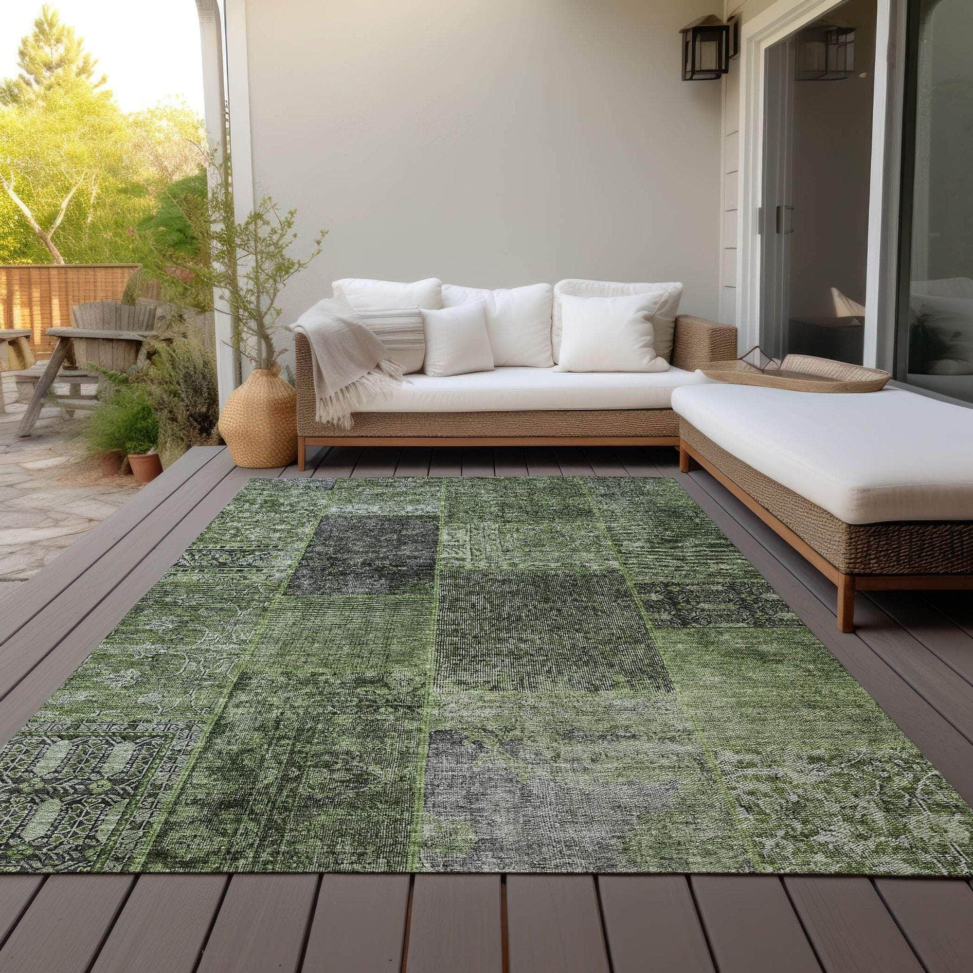 Machine Made ACN669 Olive Green Rugs #color_olive green
