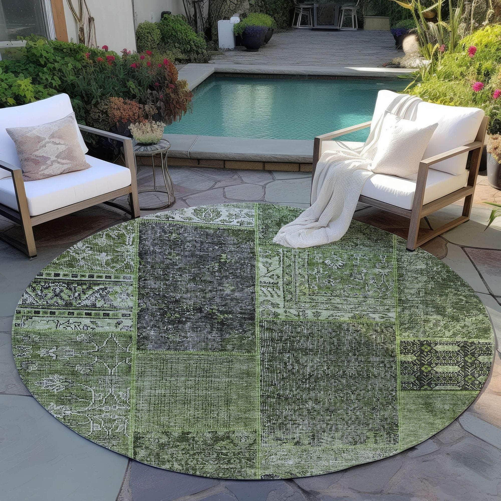 Machine Made ACN669 Olive Green Rugs #color_olive green