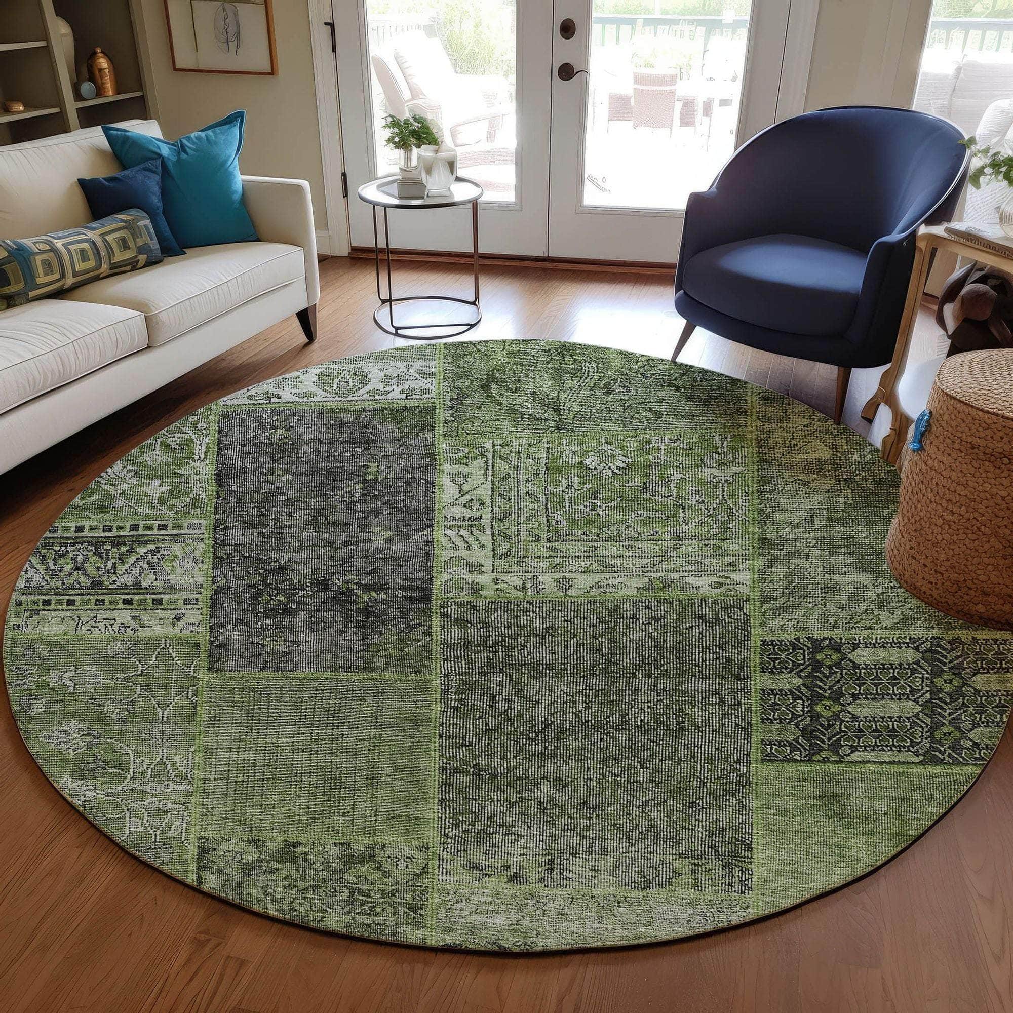 Machine Made ACN669 Olive Green Rugs #color_olive green
