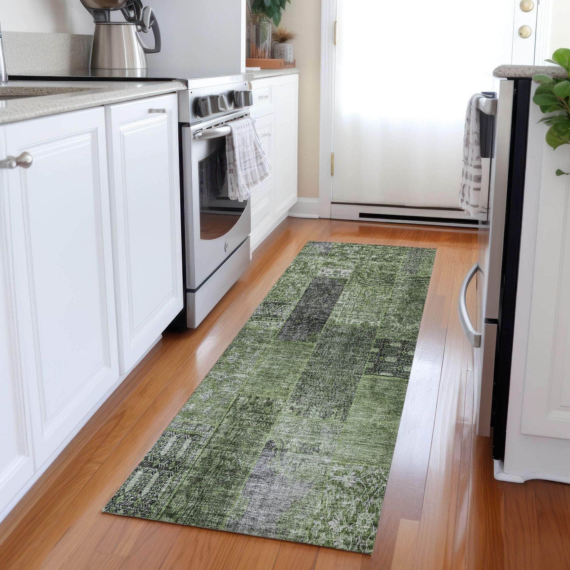 Machine Made ACN669 Olive Green Rugs #color_olive green
