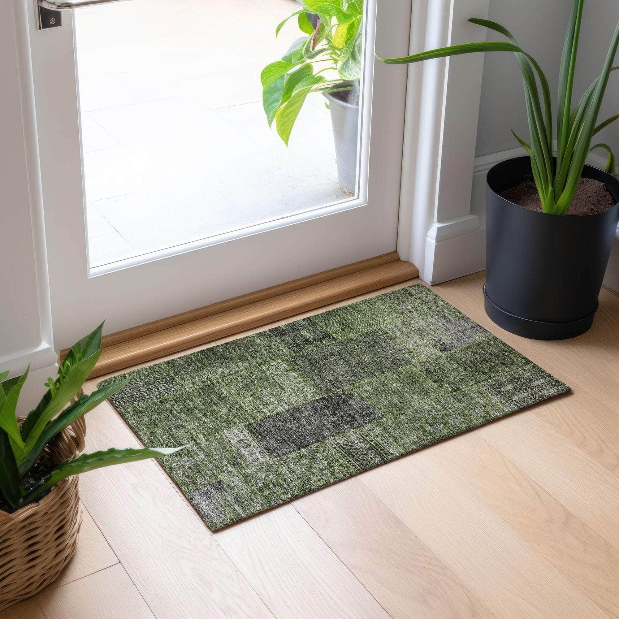 Machine Made ACN669 Olive Green Rugs #color_olive green