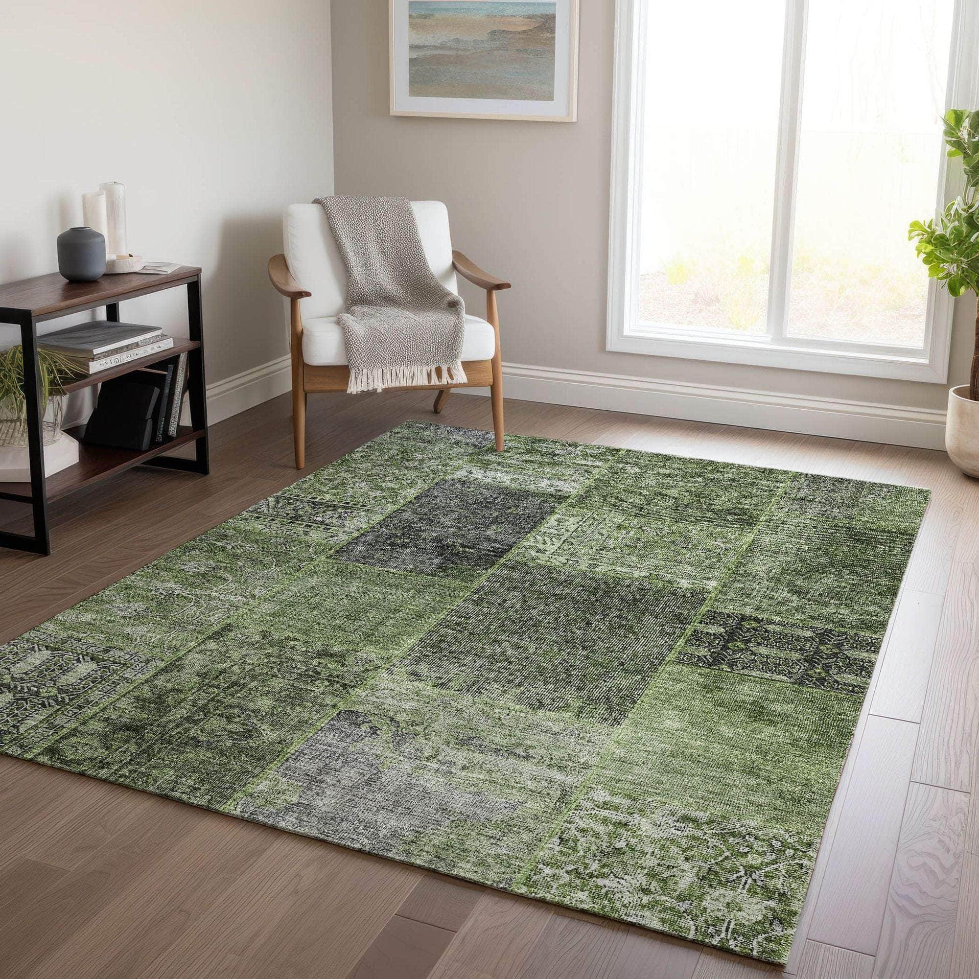 Machine Made ACN669 Olive Green Rugs #color_olive green