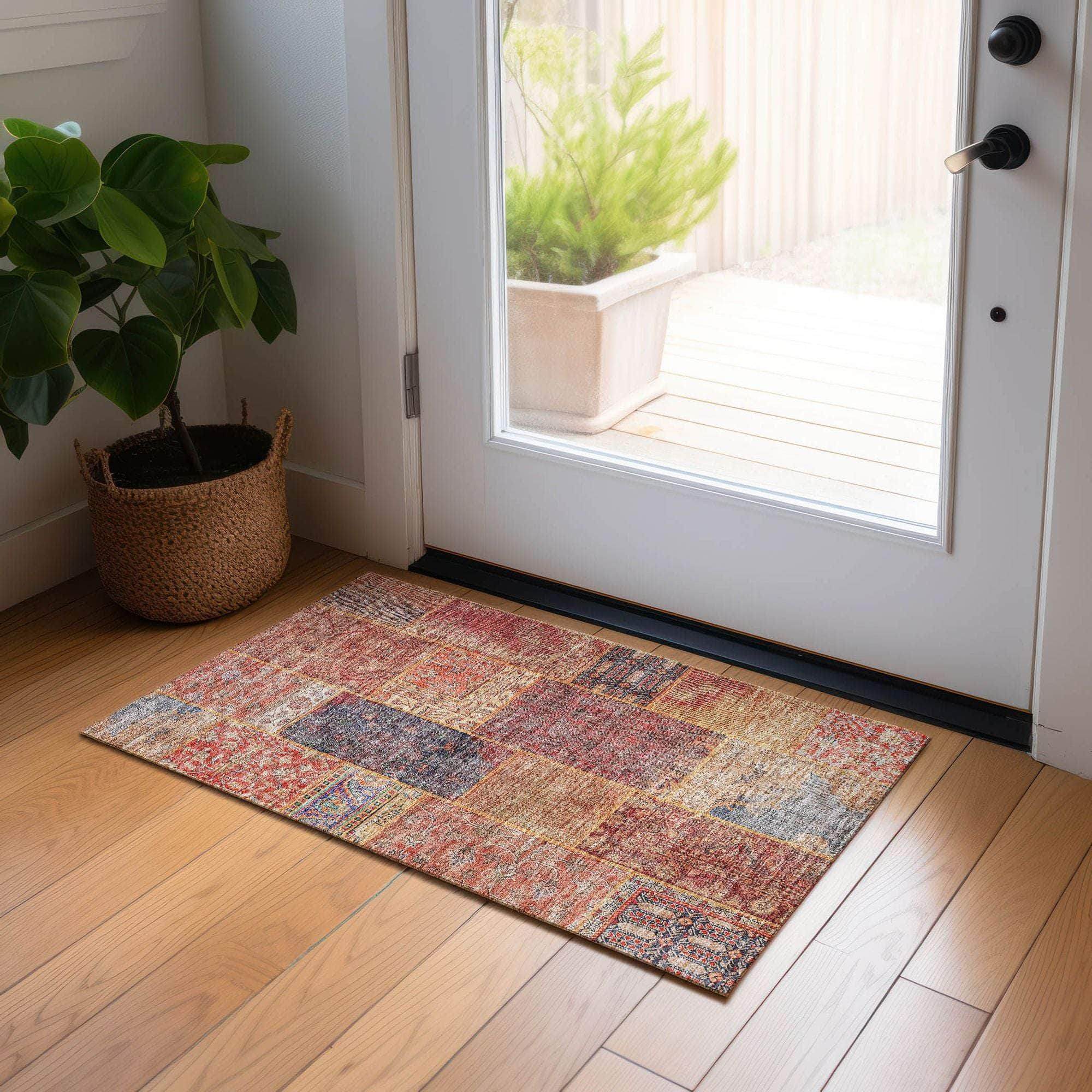 Machine Made ACN669 Red  Rugs #color_red 
