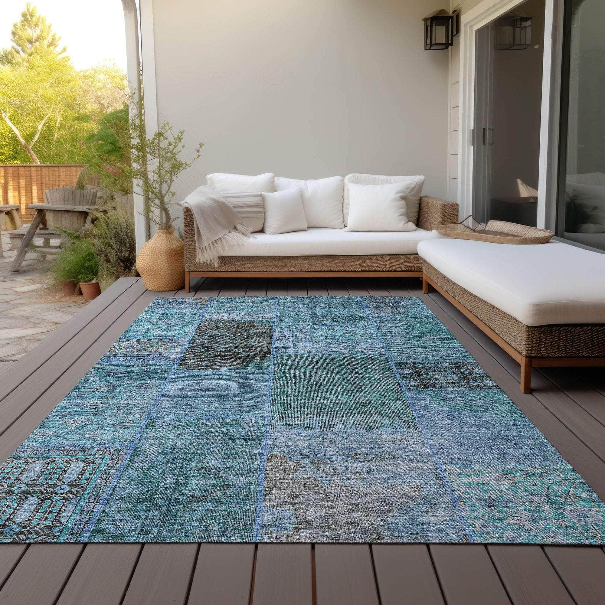 Machine Made ACN669 Teal  Rugs #color_teal 