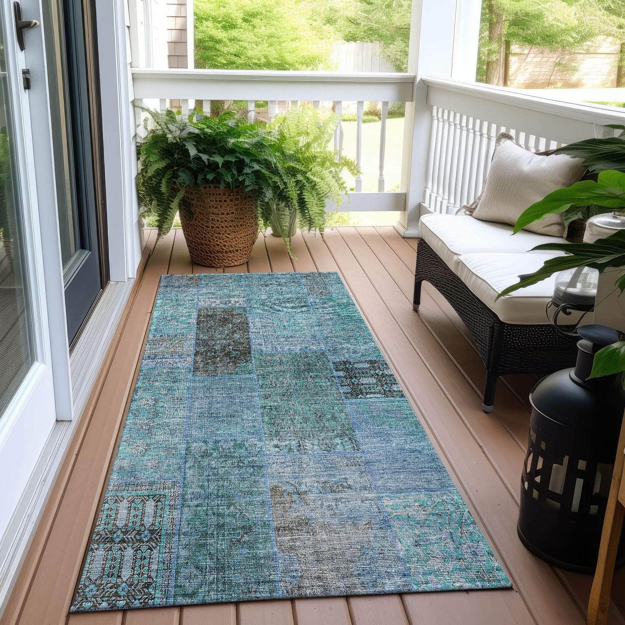 Machine Made ACN669 Teal  Rugs #color_teal 
