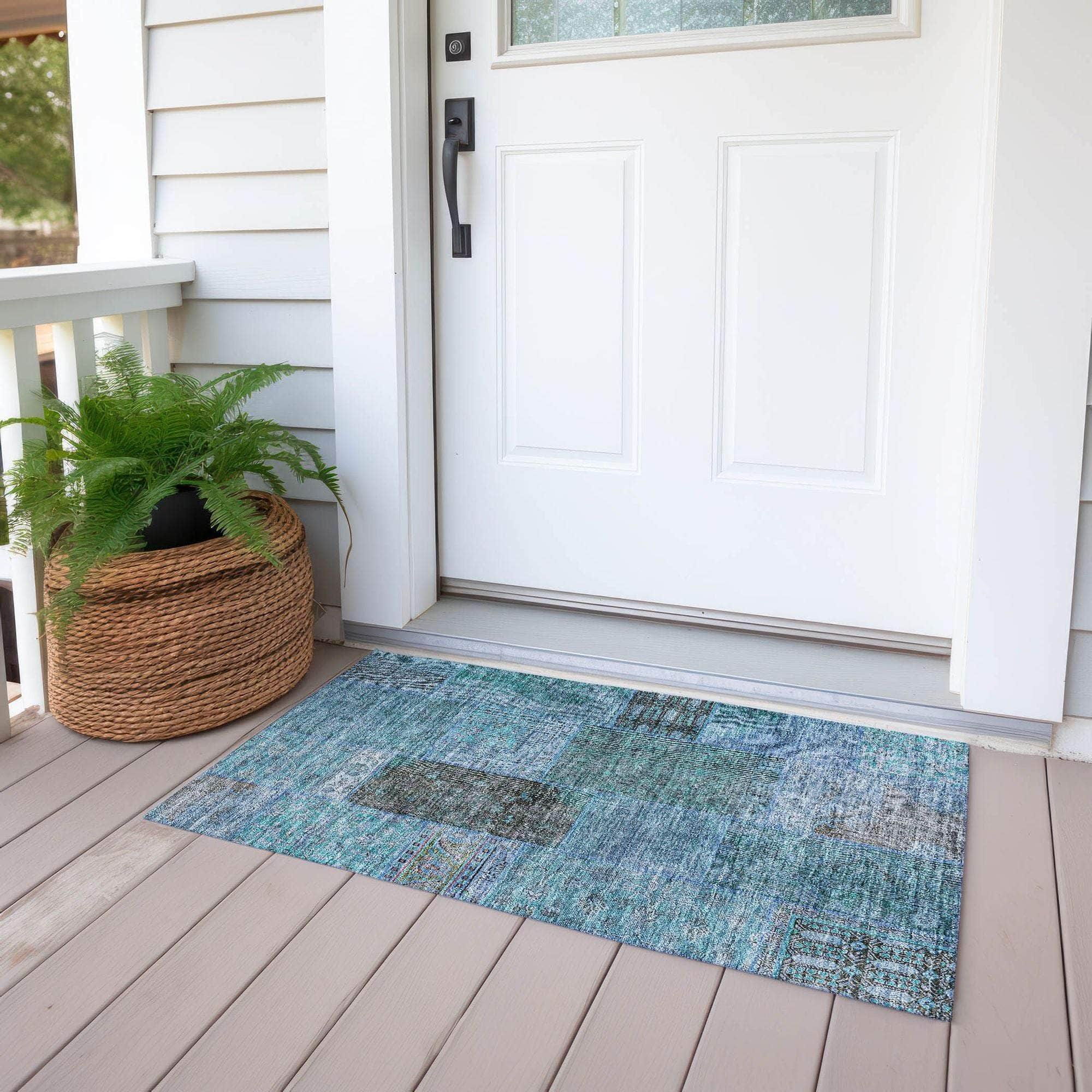 Machine Made ACN669 Teal  Rugs #color_teal 