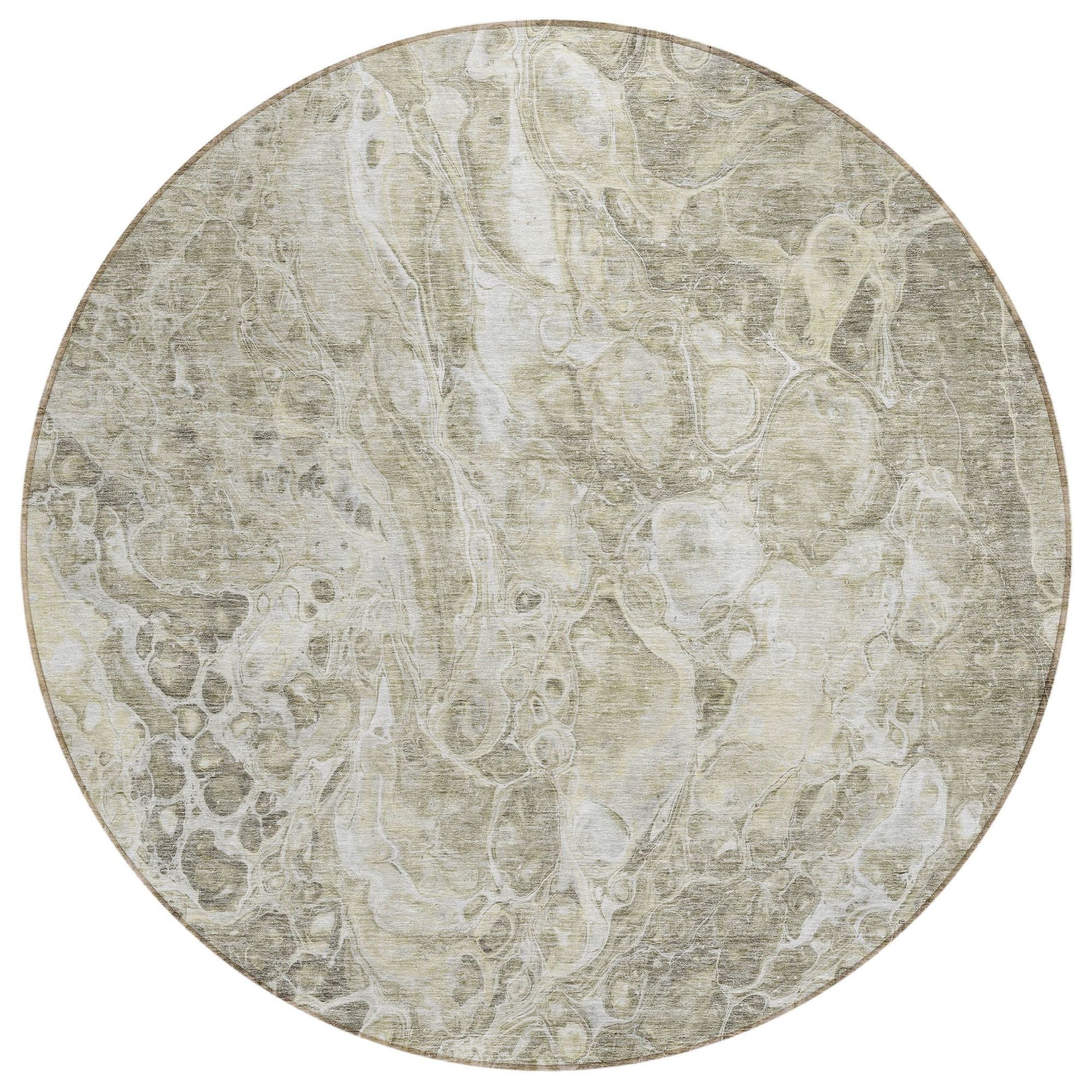 Machine Washable Tan Brown Rug - Indoor / Outdoor - Kids / Pet Friendly Abstract Print Rug