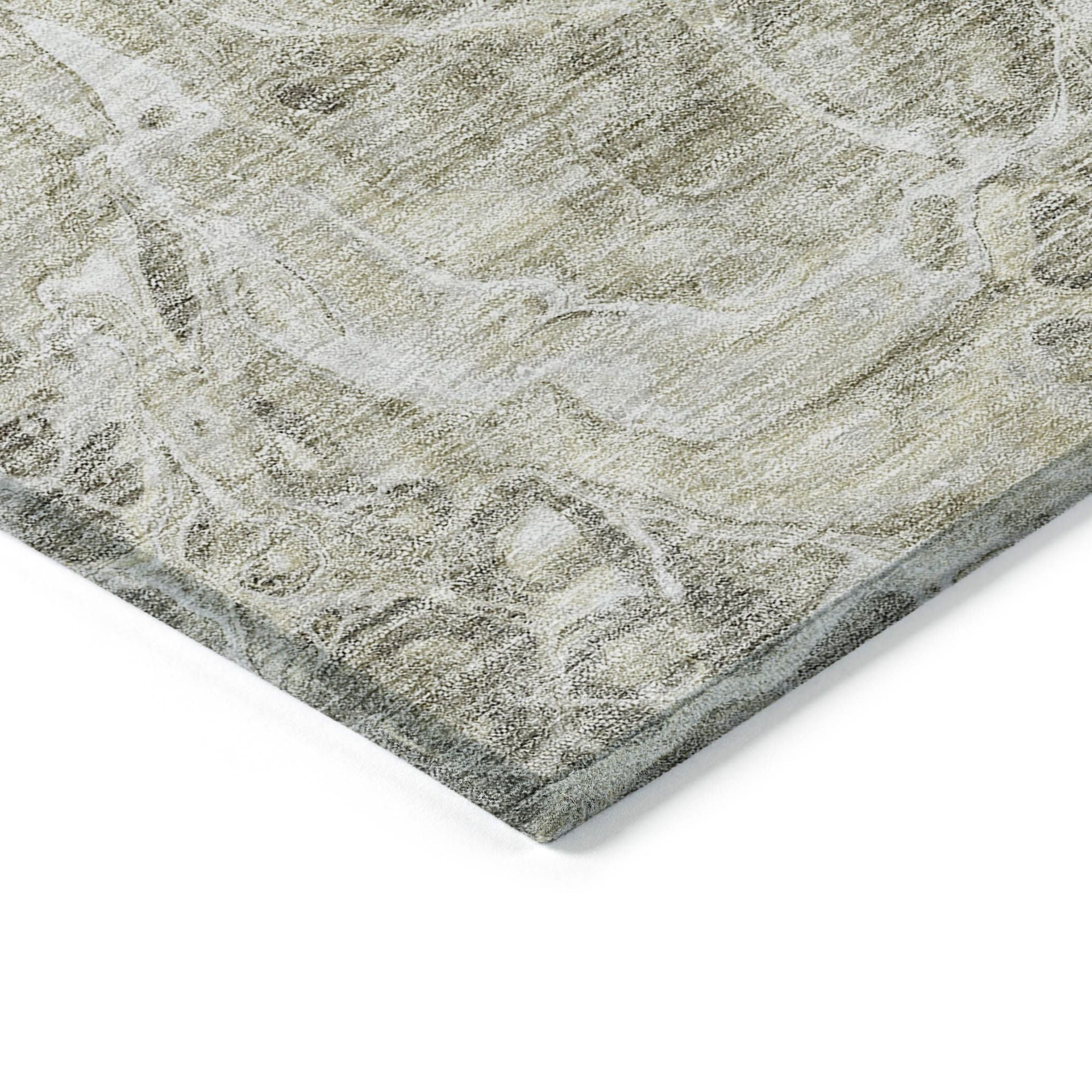 Machine Washable Tan Brown Rug - Indoor / Outdoor - Kids / Pet Friendly Abstract Print Rug