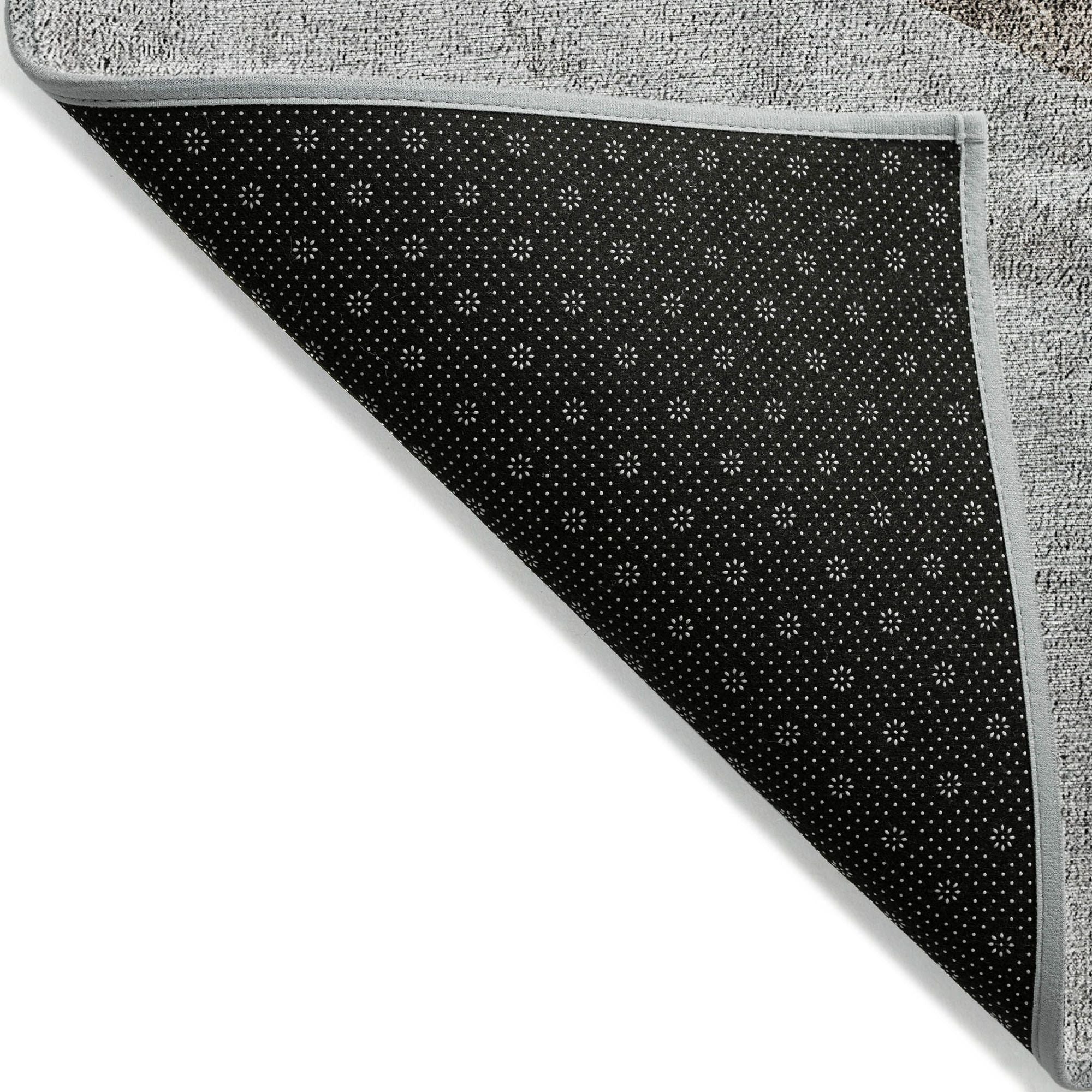 Machine Washable Gray Rug - Indoor / Outdoor - Kids / Pet Friendly Geometric Print Rug