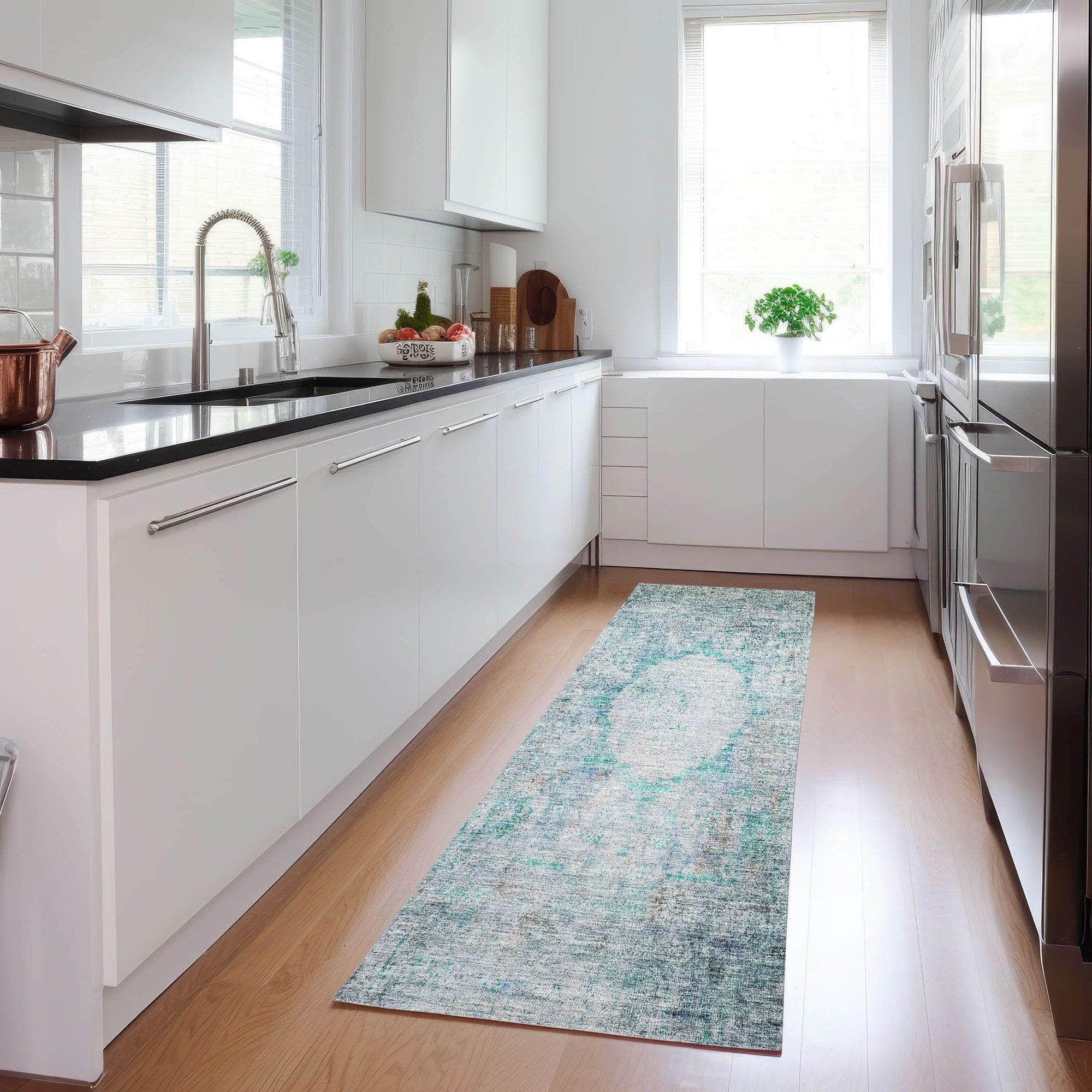 Machine Made ACN675 Teal  Rugs #color_teal 