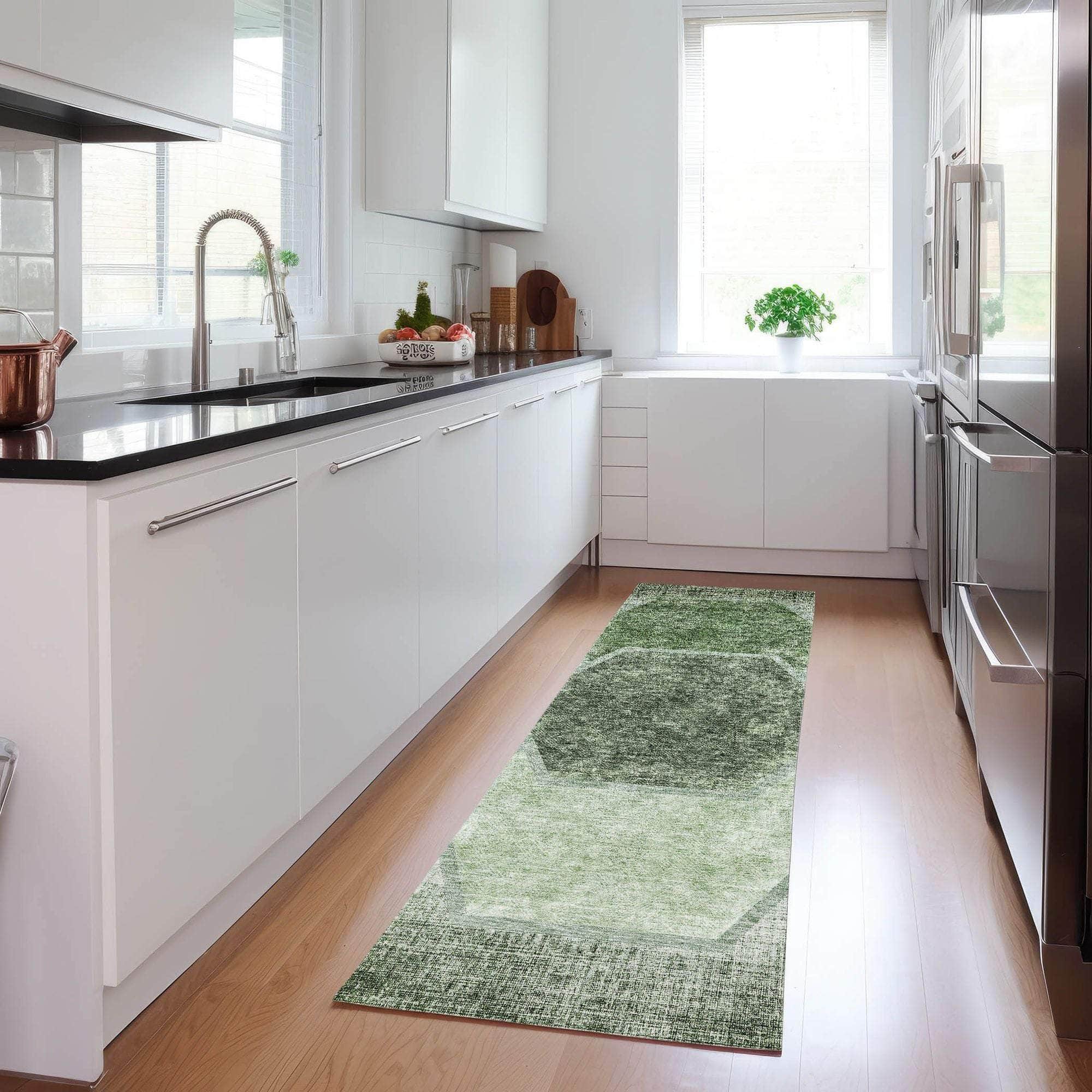 Machine Made ACN679 Olive Green Rugs #color_olive green