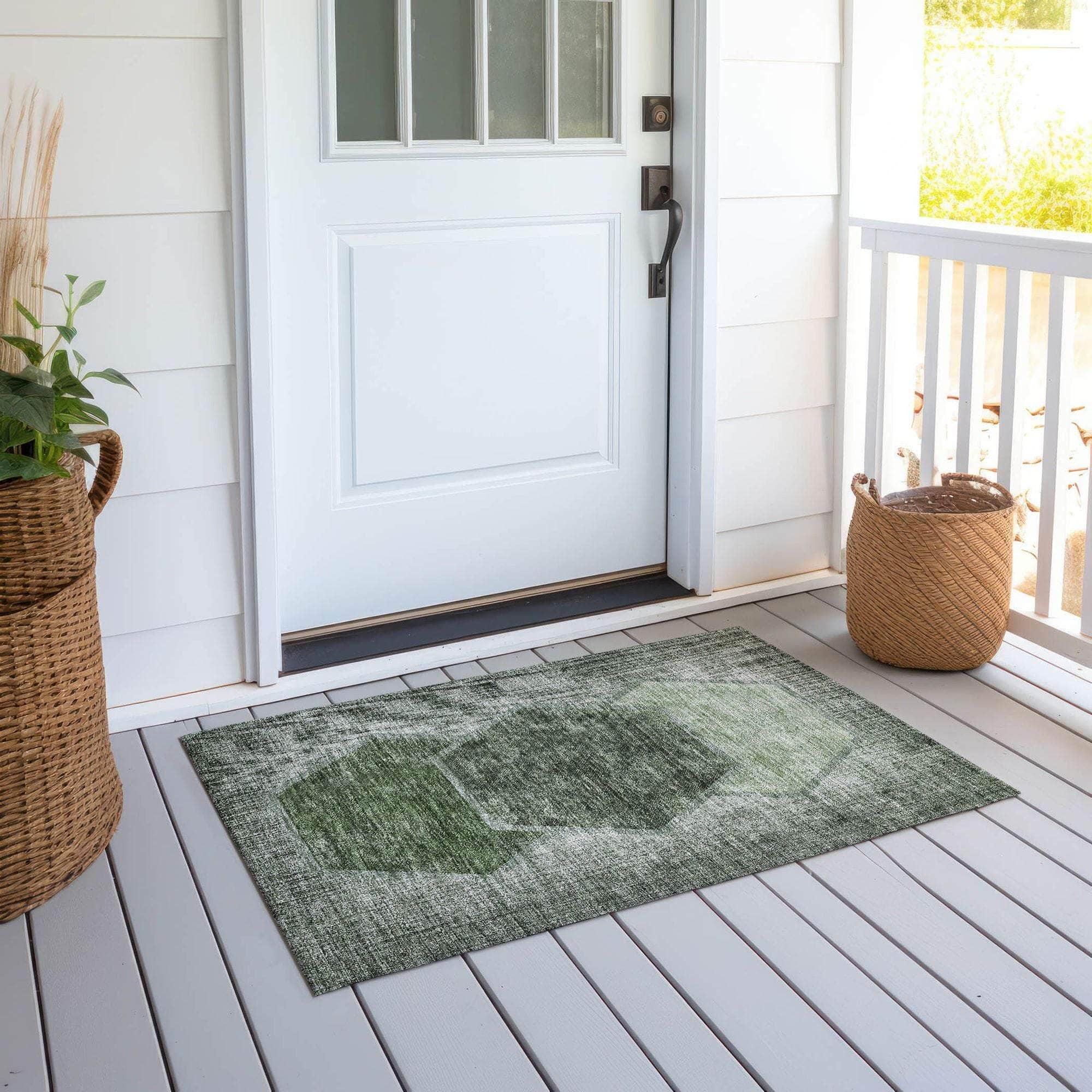 Machine Made ACN679 Olive Green Rugs #color_olive green