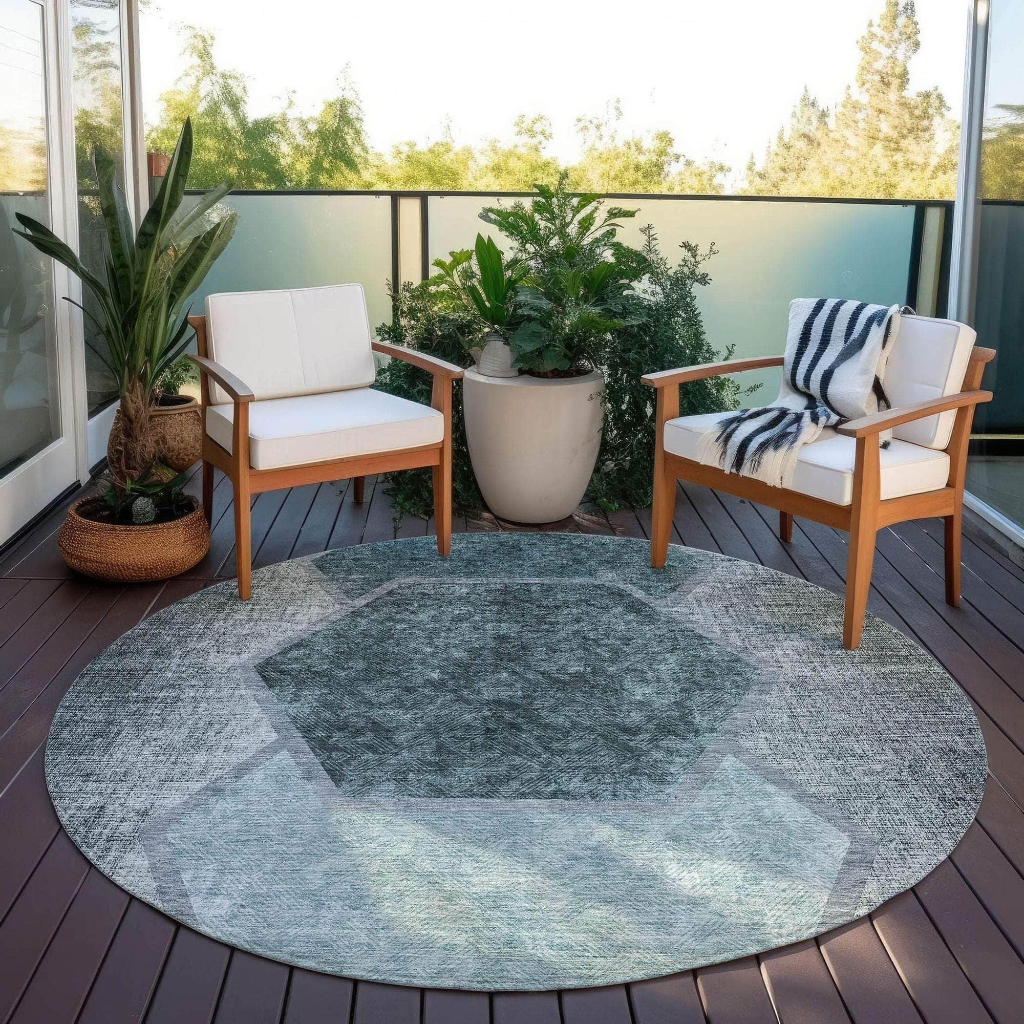 Machine Made ACN679 Teal  Rugs #color_teal 