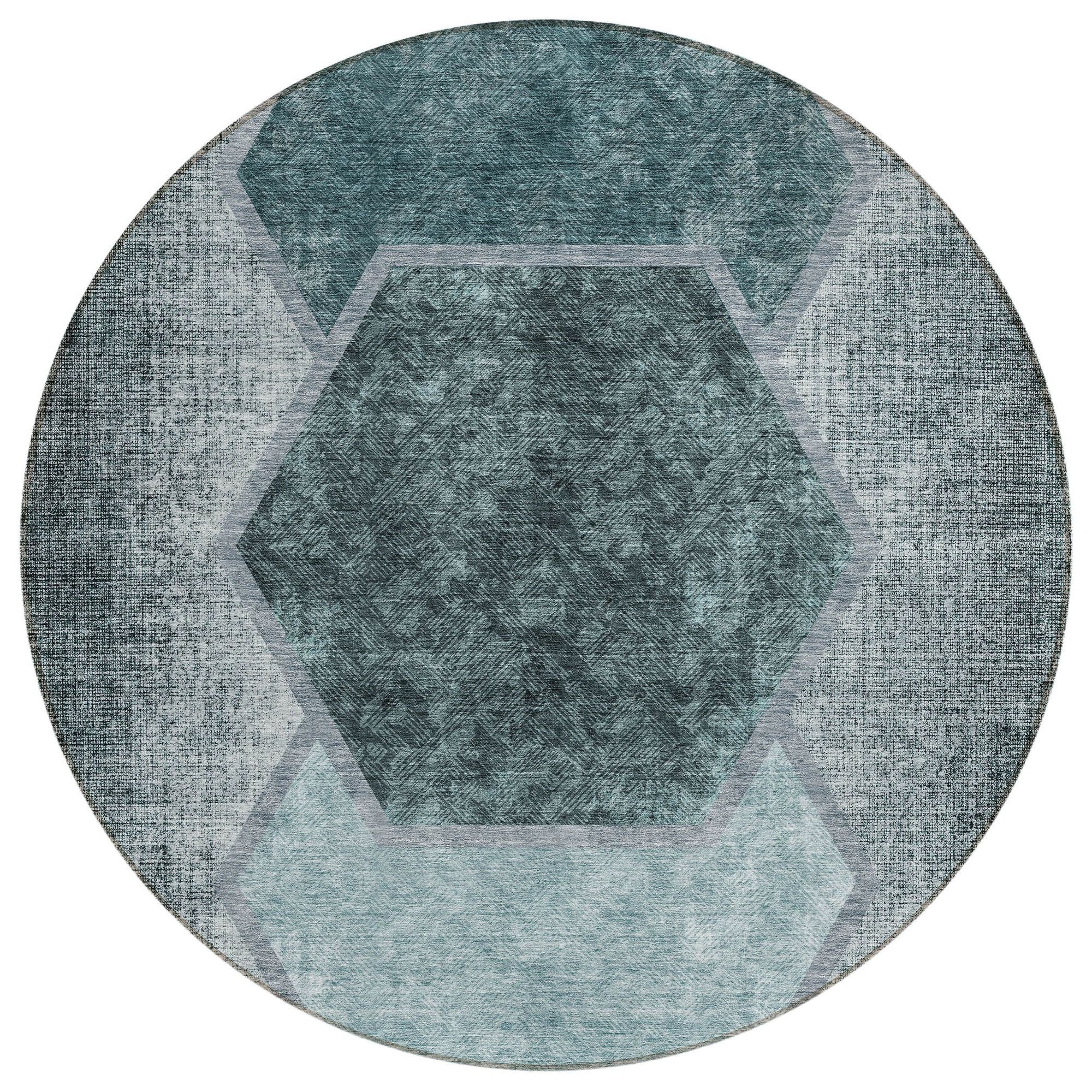 Machine Made ACN679 Teal  Rugs #color_teal 