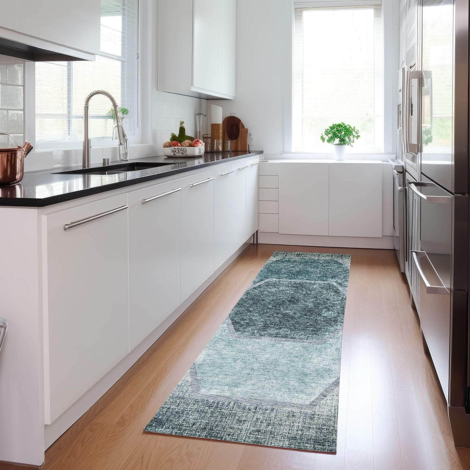 Machine Made ACN679 Teal  Rugs #color_teal 