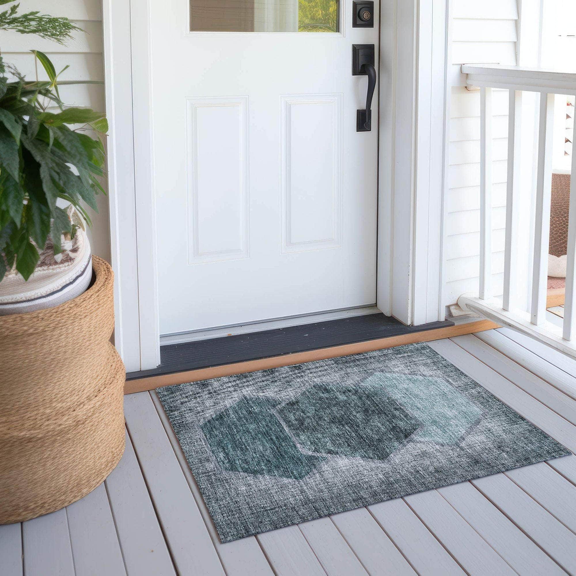 Machine Made ACN679 Teal  Rugs #color_teal 