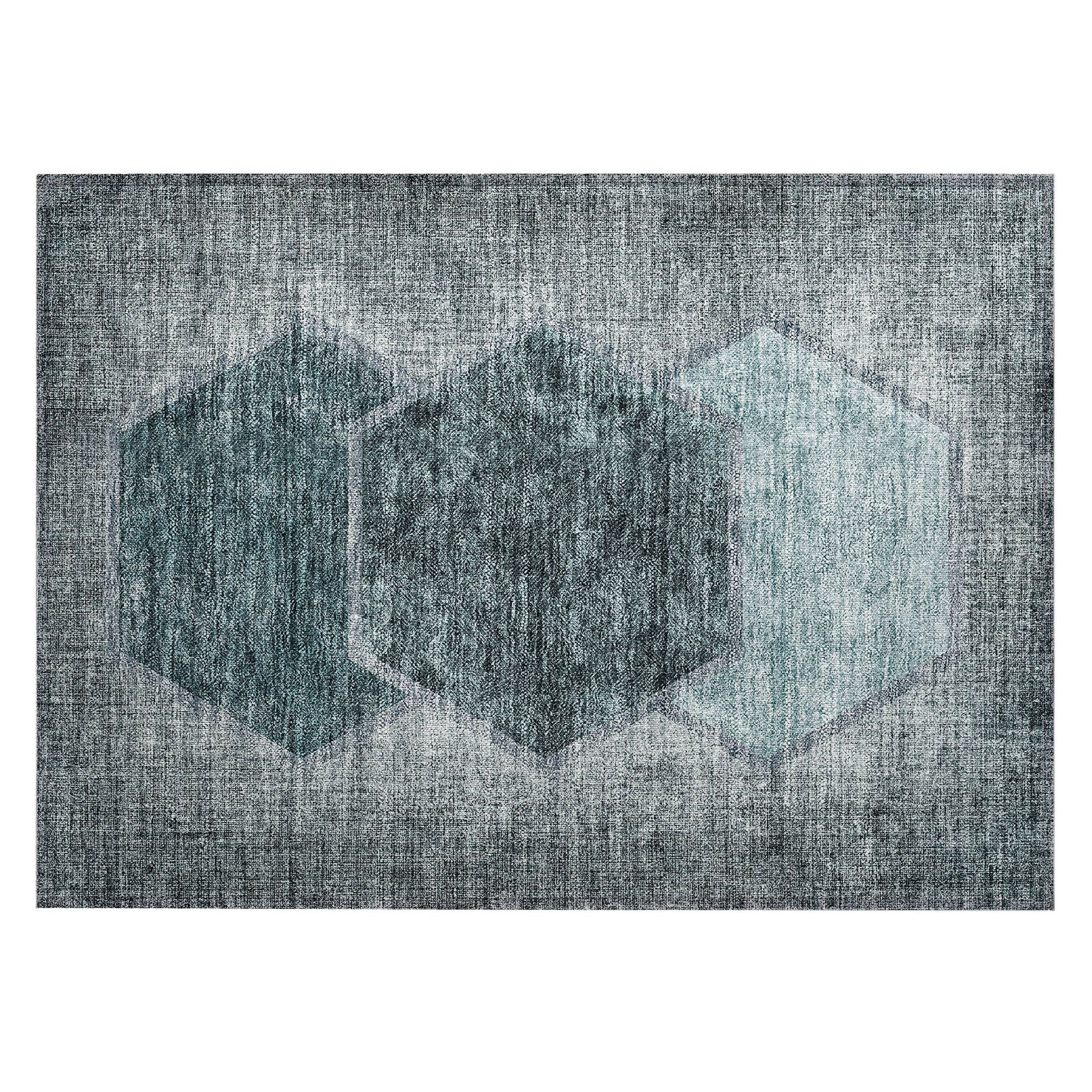 Machine Made ACN679 Teal  Rugs #color_teal 