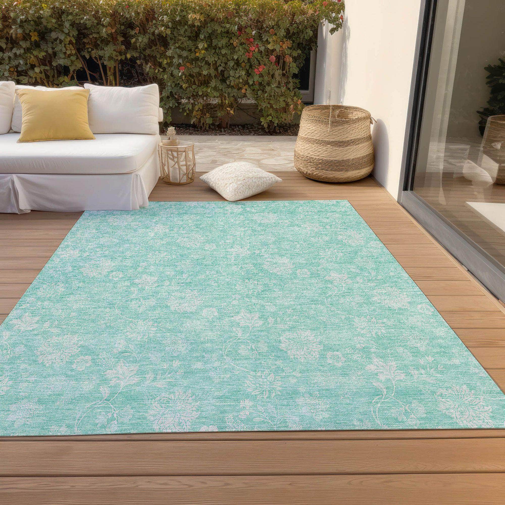 Machine Made ACN681 Aqua Teal Rugs #color_aqua teal