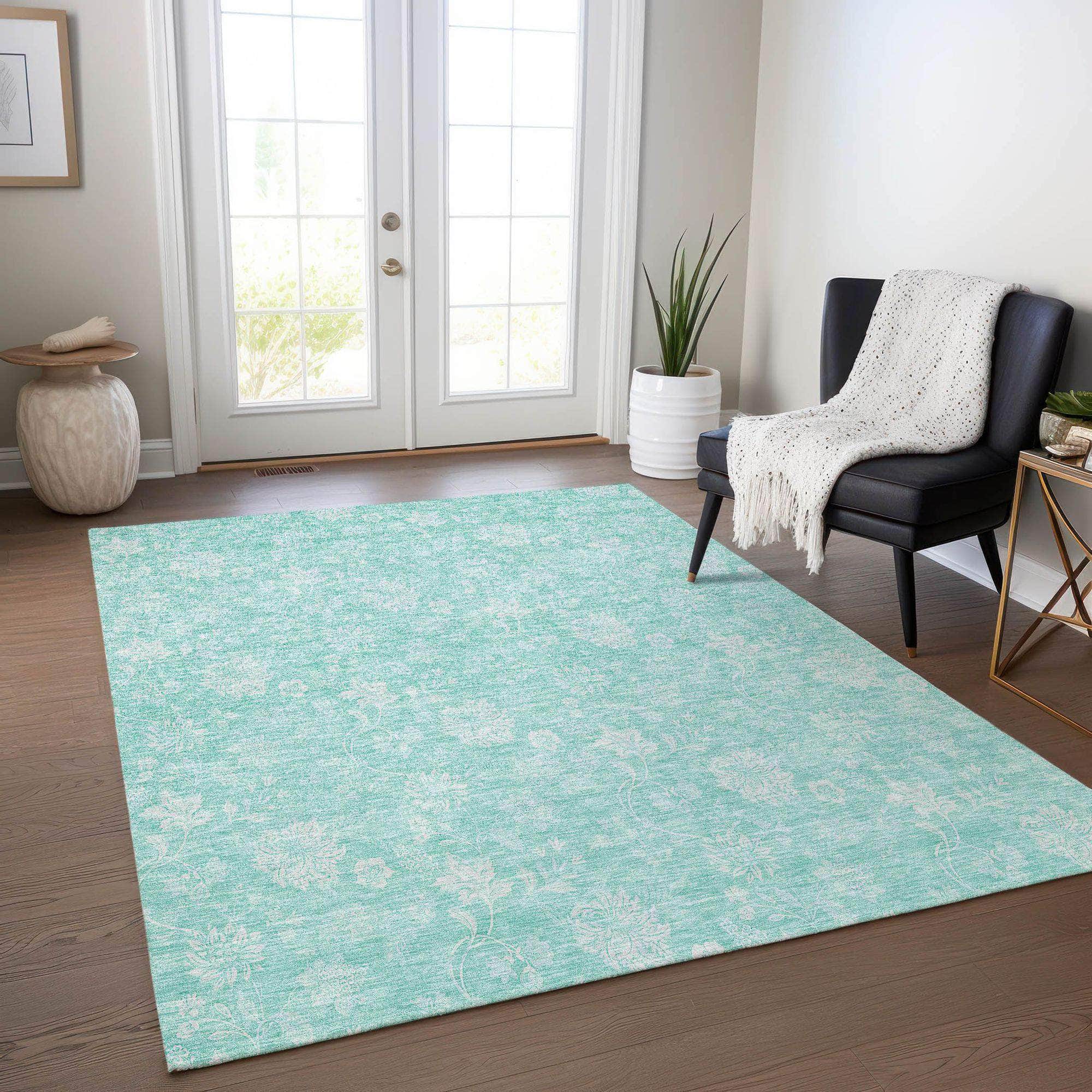 Machine Made ACN681 Aqua Teal Rugs #color_aqua teal