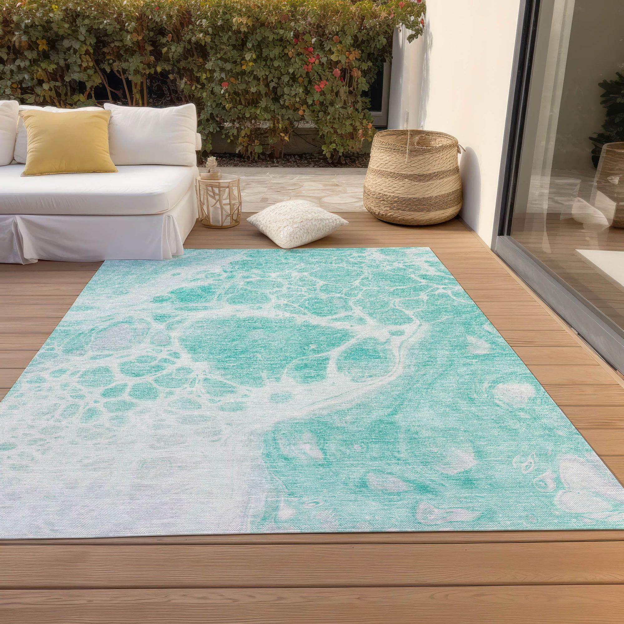Machine Made ACN682 Aqua Teal Rugs #color_aqua teal