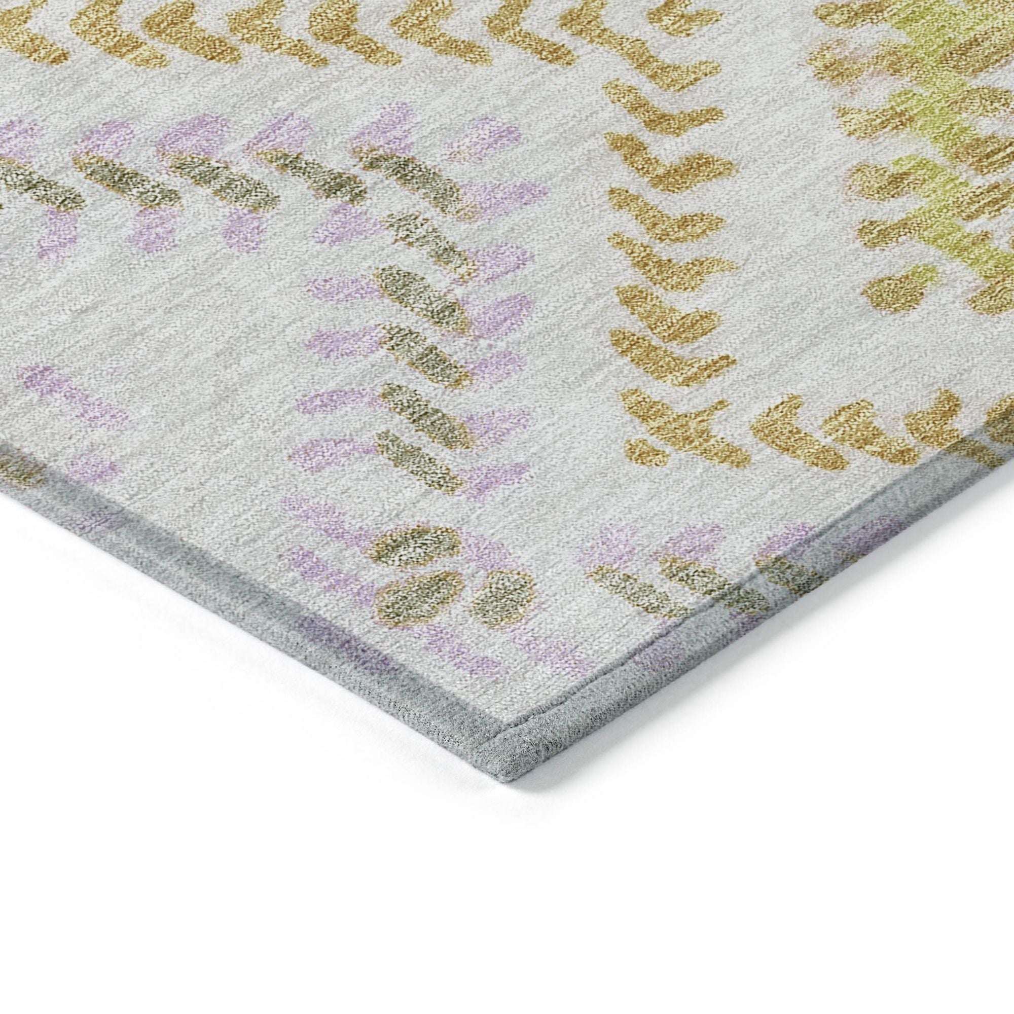 Machine Washable Pearl Ivory Rug - Indoor / Outdoor - Kids / Pet Friendly Geometric Print Rug
