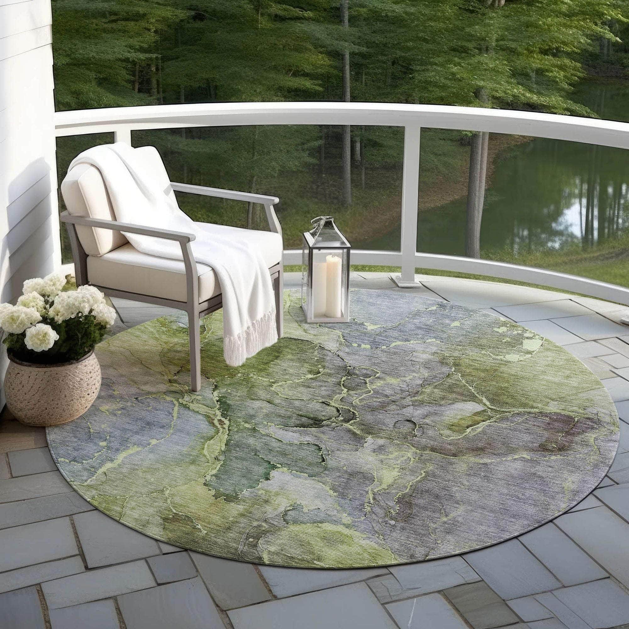 Machine Made ACN689 Olive Green Rugs #color_olive green