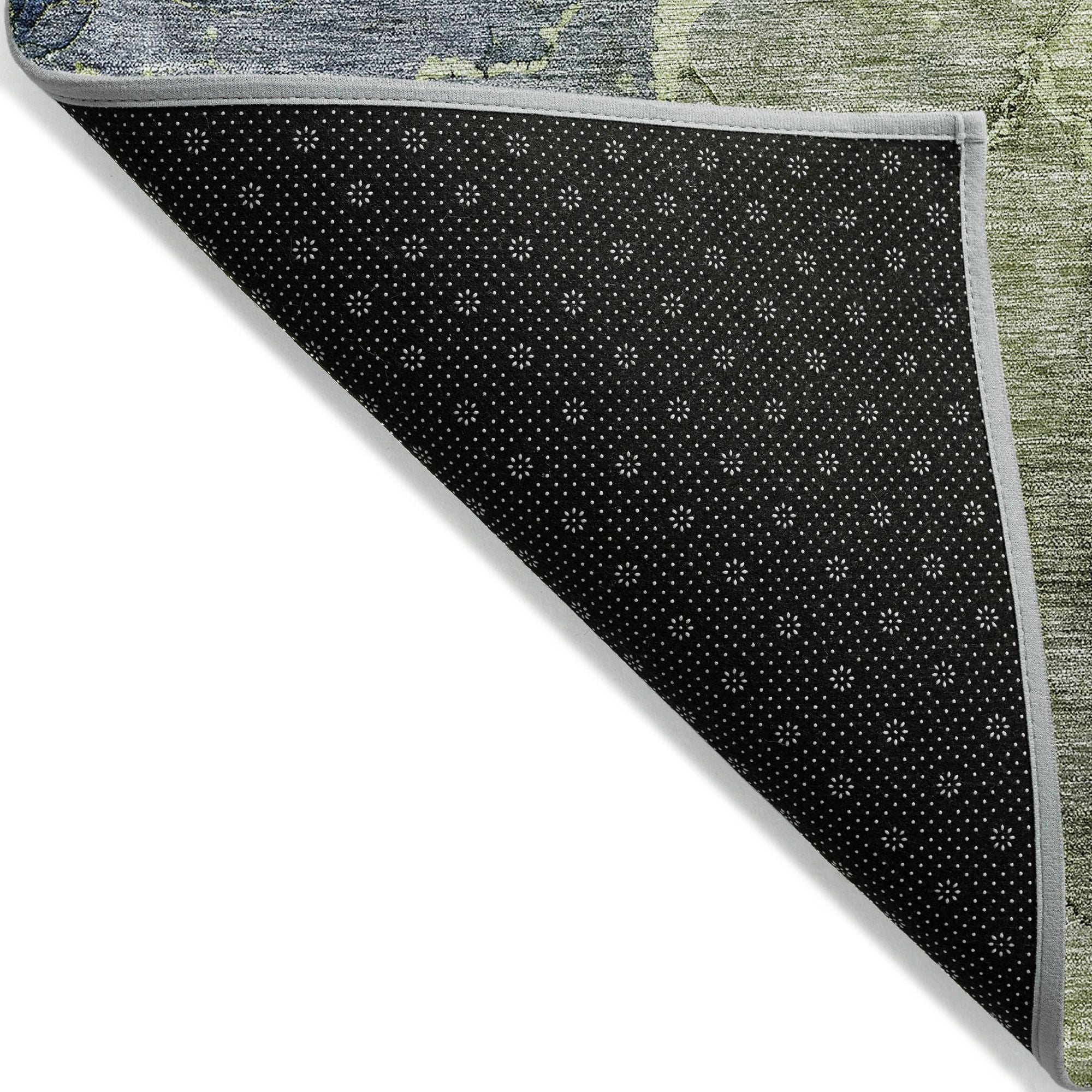 Machine Washable Olive Green Rug - Indoor / Outdoor - Kids / Pet Friendly Modern Print Rug
